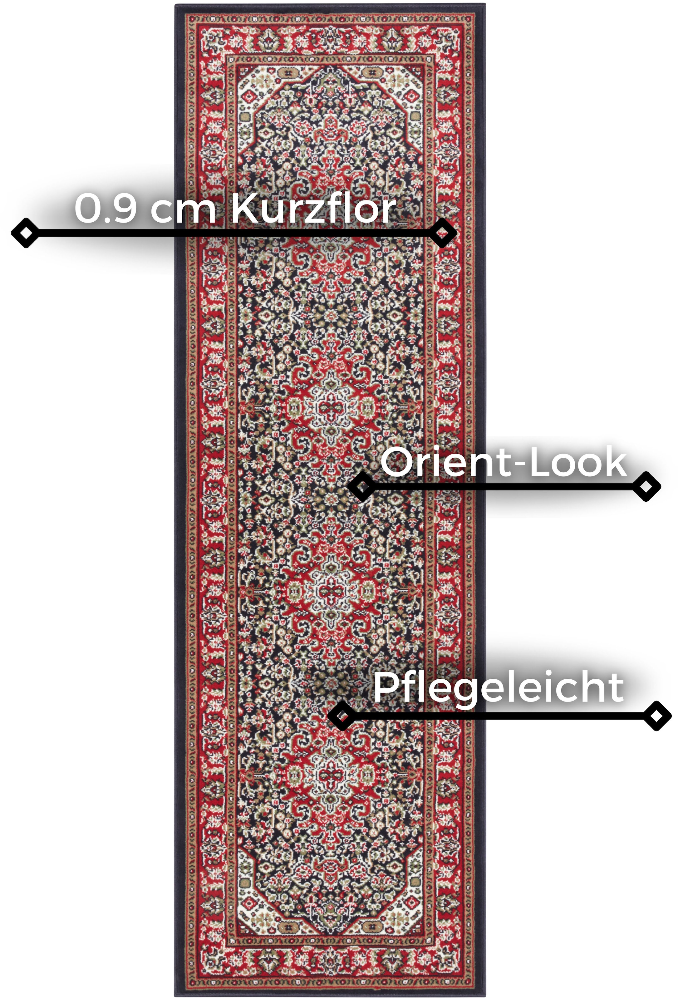 NOURISTAN Teppich »Skazar Isfahan«, rechteckig, 9 mm Höhe, Kurzflor, Orient, Läufer, Vintage, Esszimmer, Wohnzimmer, Flur