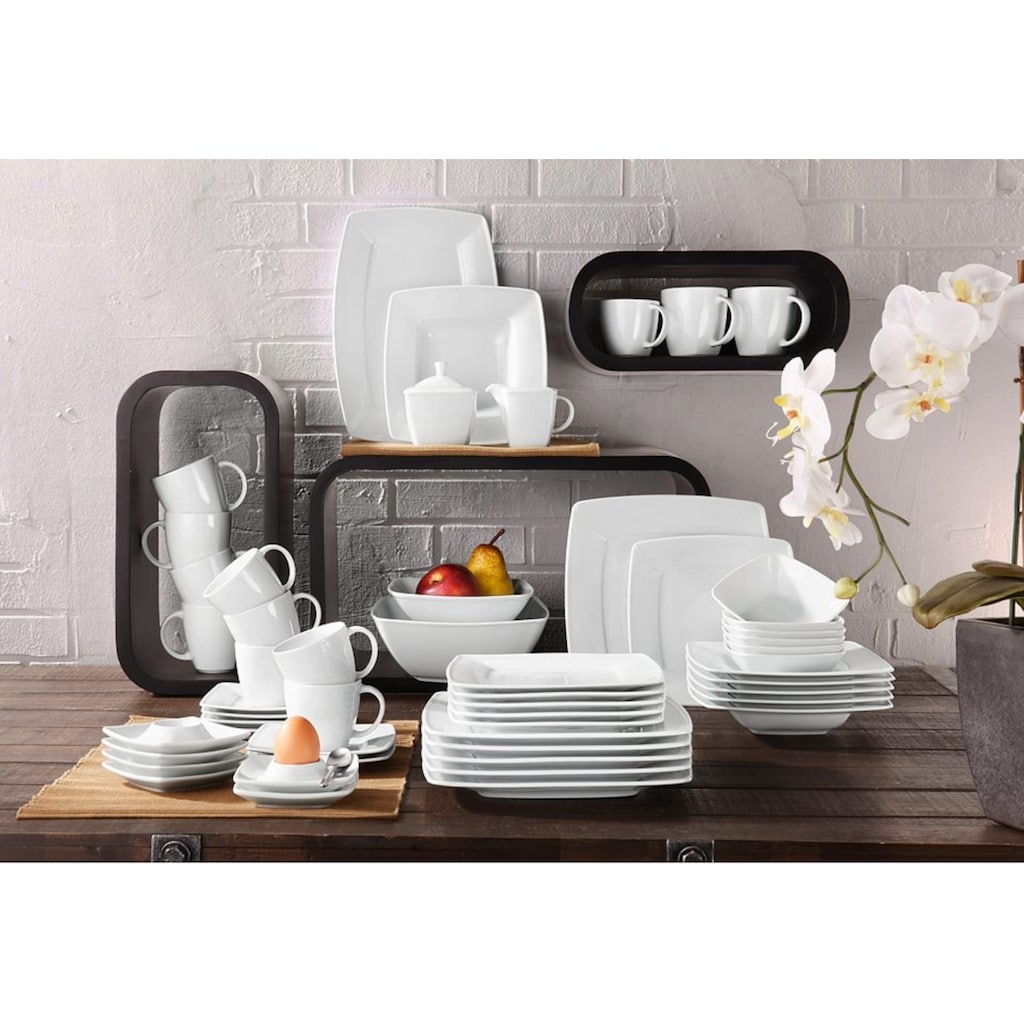 CreaTable Kombiservice »Geschirr-Set VICTORIA«, (Set, 50 tlg., Kaffeeservice und Tafelservice im Set, für 6 Personen)