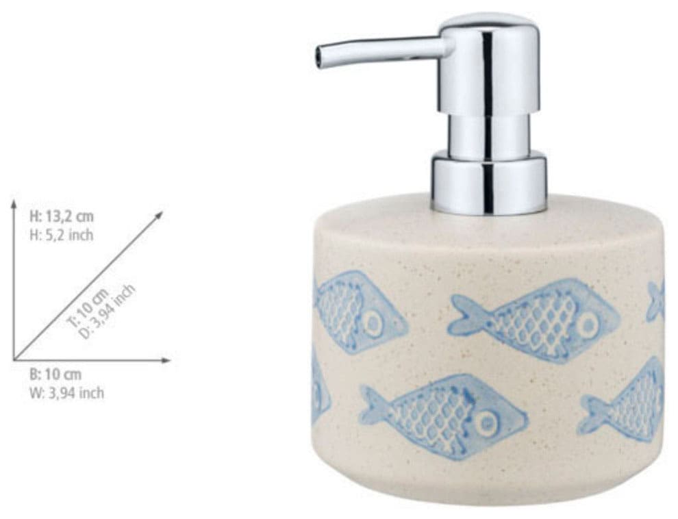 WENKO Seifenspender »Aquamarin«, (1 tlg.), Keramik, 475 ml