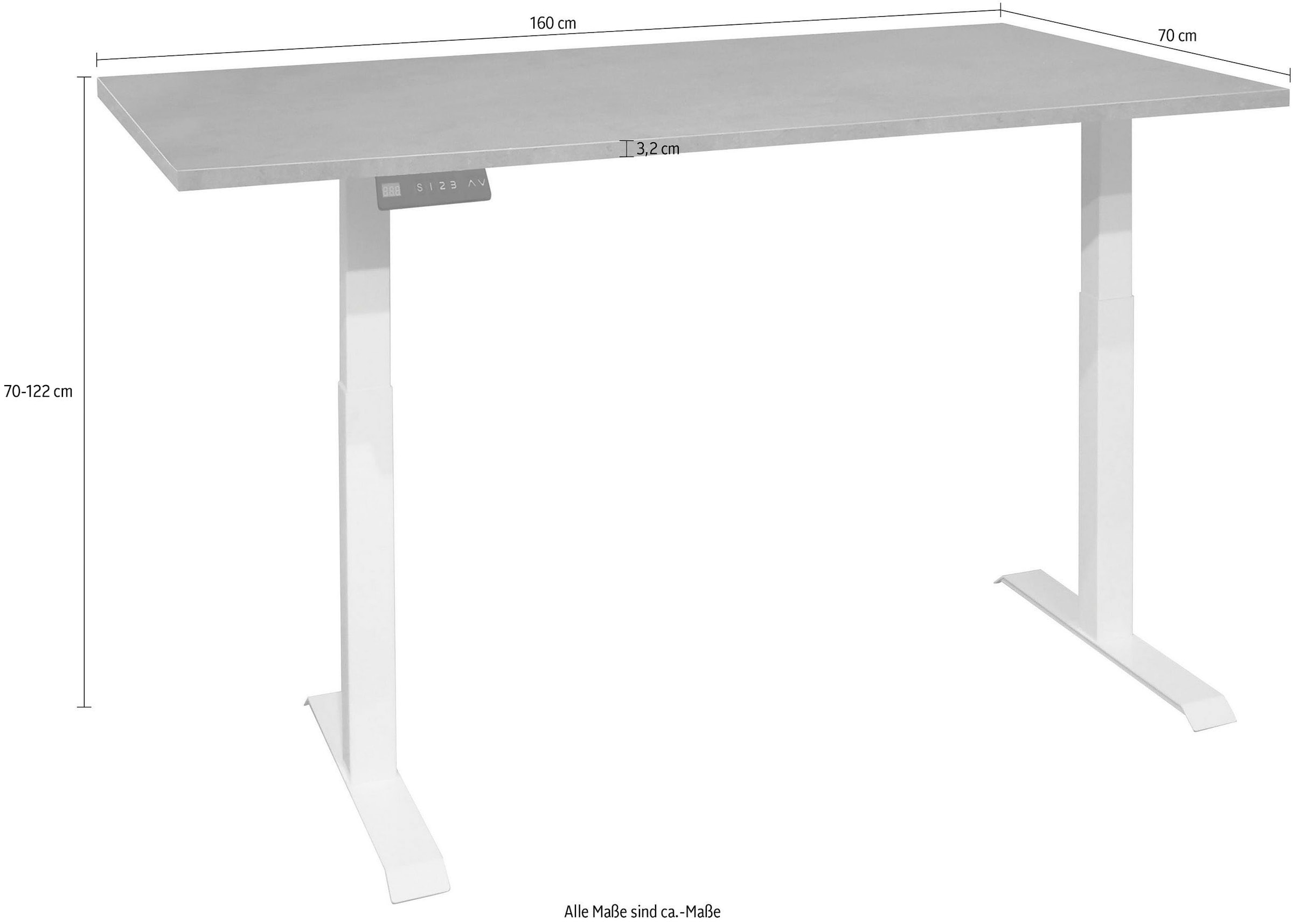 Mäusbacher Schreibtisch »Big System Office« Breite 160 cm, elektrisch höhenverstellbar