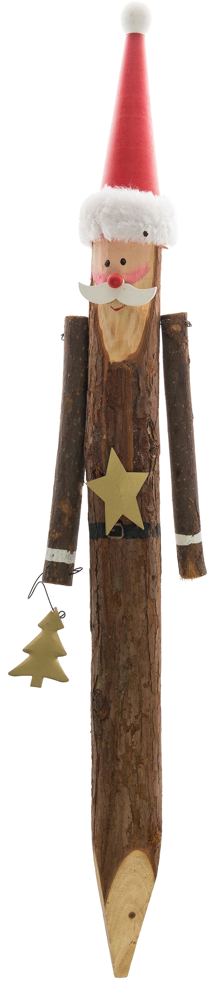 Myflair Möbel & Accessoires Gartenstecker »Weihnachtsdeko aussen«, (1 St.), Weihnachtsmann Motiv, aus Holz, Höhe ca. 25 cm