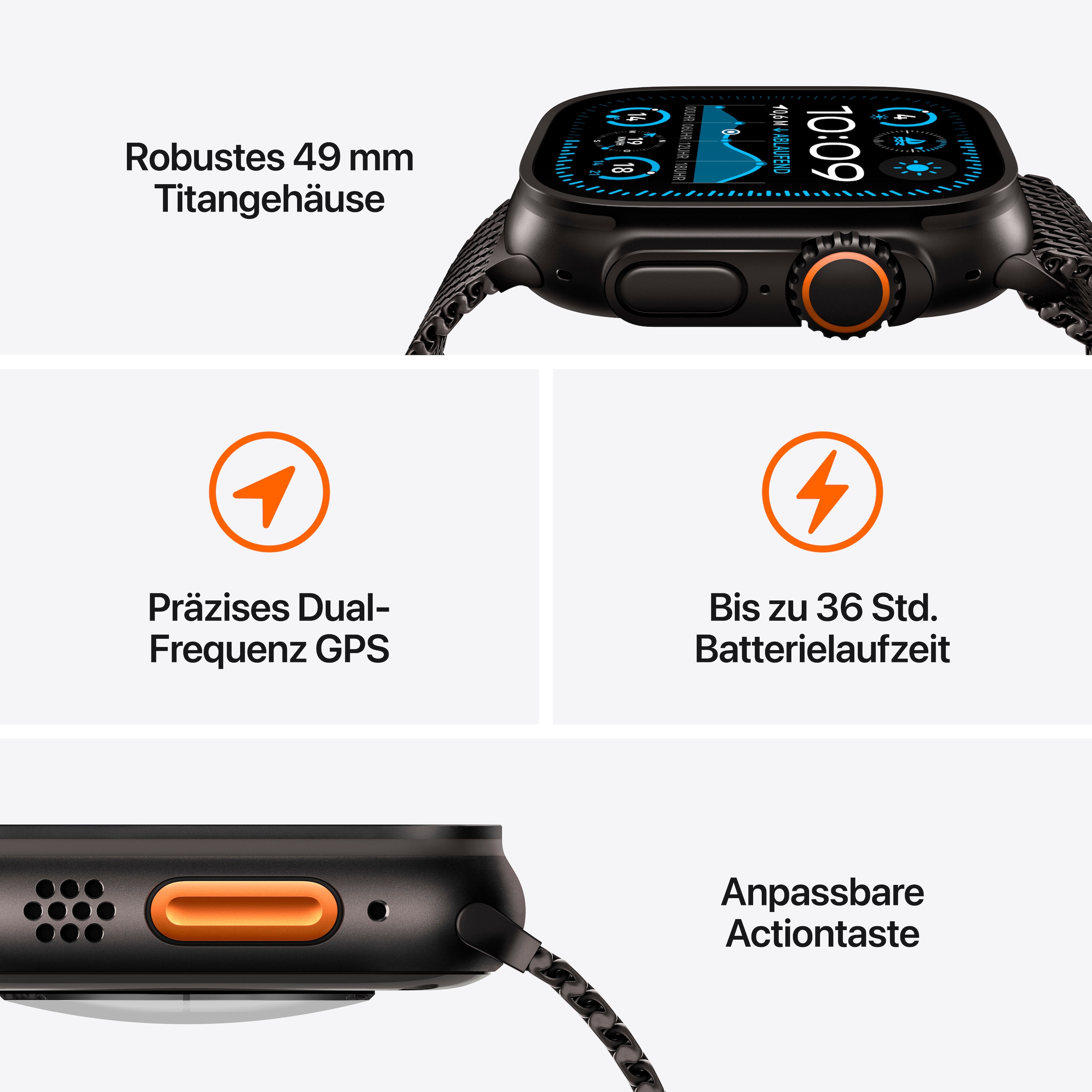 Apple Smartwatch »Watch Ultra 2 (2024) GPS + Cellular«, (4,9 cm), Watch OS 11, 64 GB,)