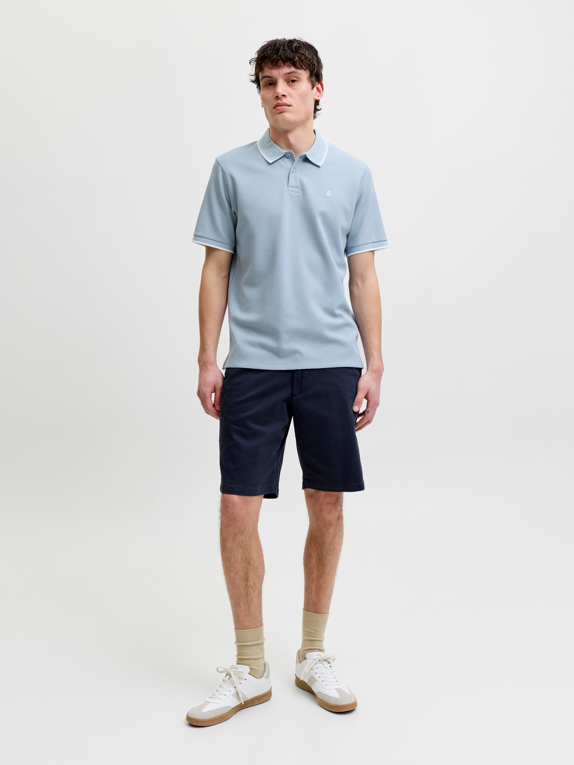 Jack & Jones Poloshirt »JJEAUSTIN POLO SS NOOS« Materialmix, regular fit