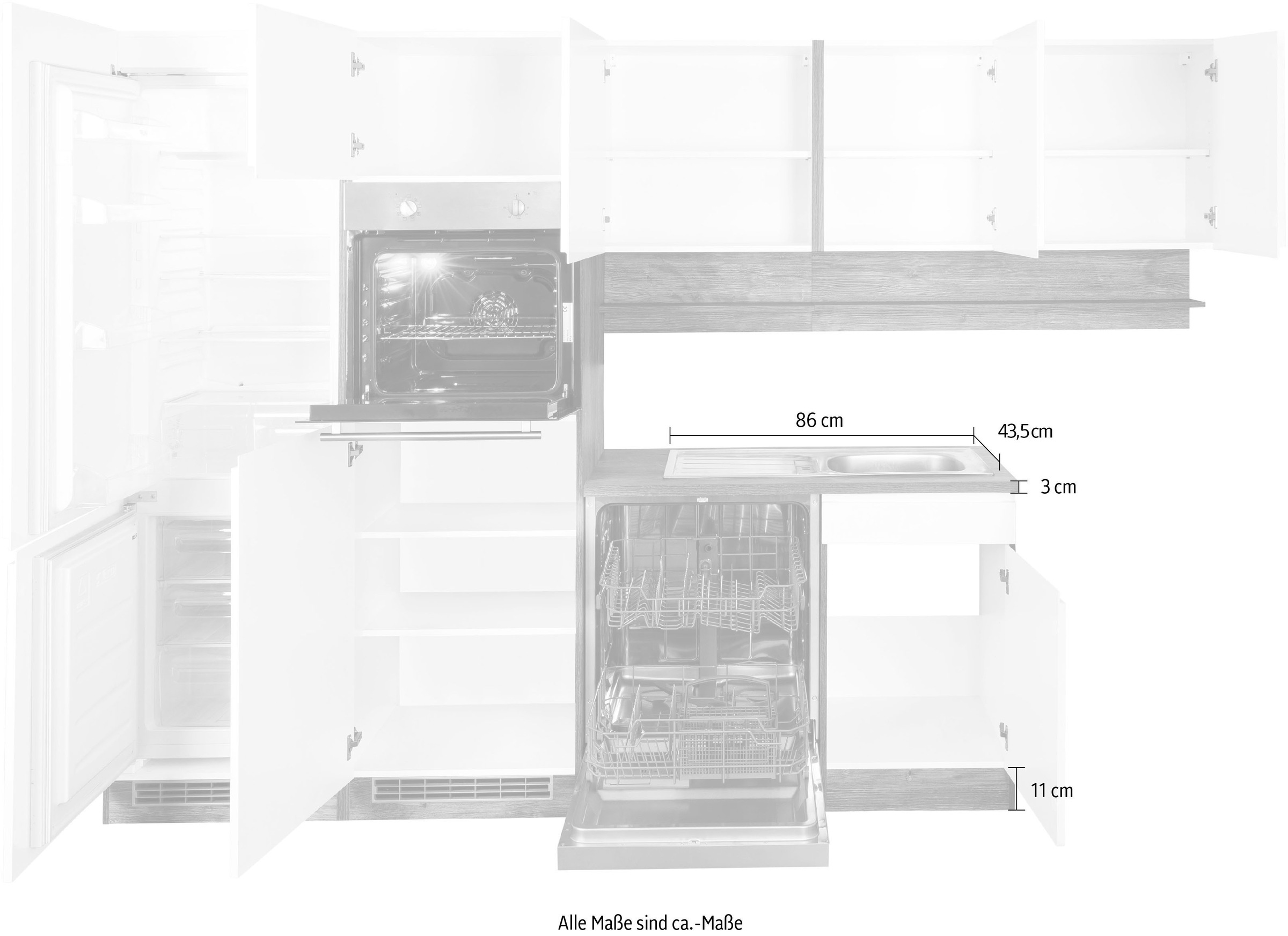 HELD MÖBEL Küche »Virginia«, Stellbreite 290/190 cm cm, wahlweise mit  Induktion bequem bestellen