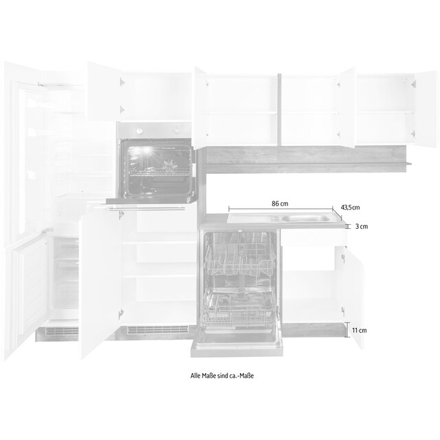 HELD MÖBEL Küche »Virginia«, Stellbreite 290/190 cm cm, wahlweise mit  Induktion bequem bestellen