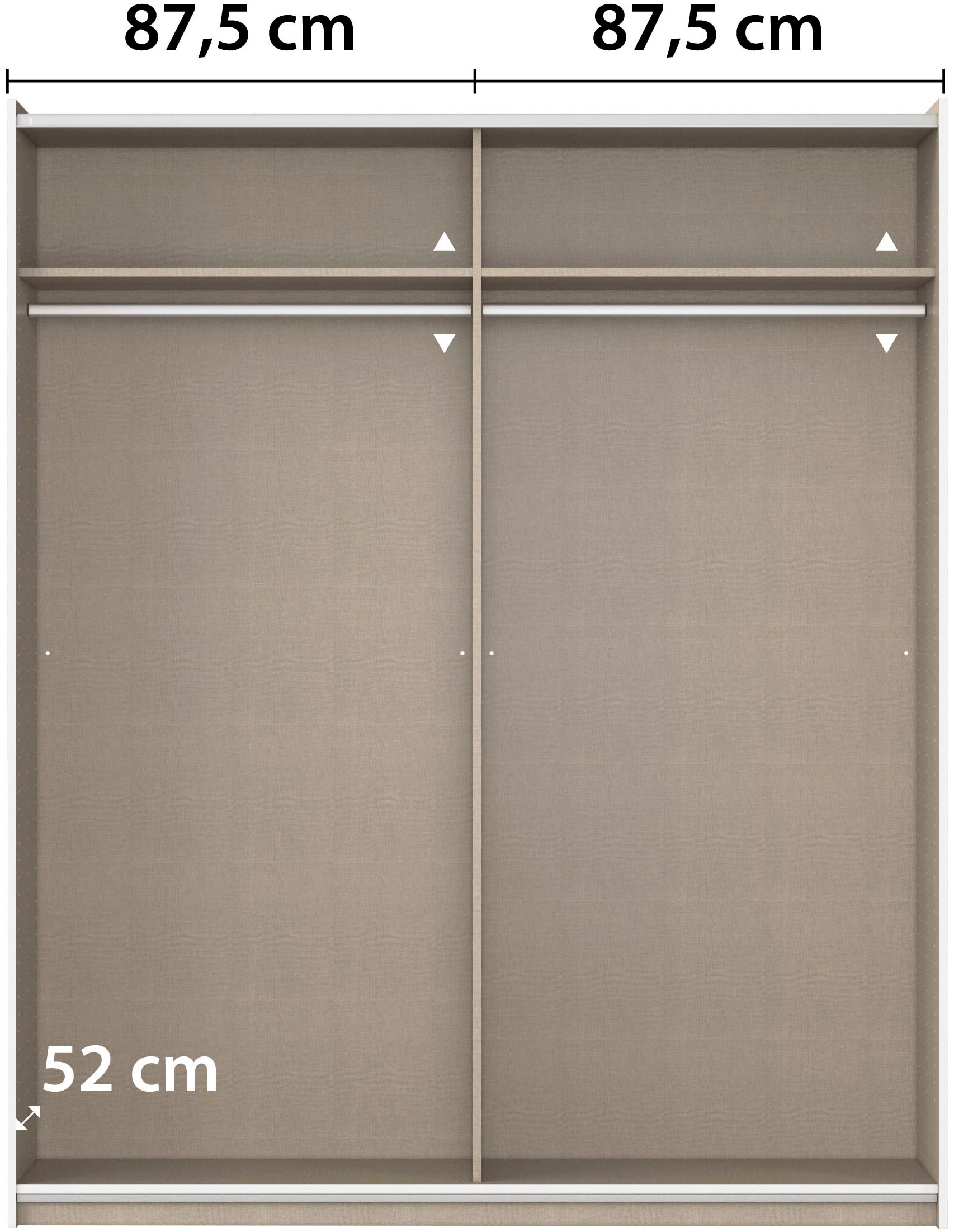 rauch Schwebetürenschrank »Kleiderschrank Schrank Garderobe  ASTANA« 3 Ausstattungen BASIC/CLASSIC/PREMIUM (inkl. SOFT-CLOSE-FUNKTION),  mit 3 Spiegelelementen, Metallgriffleisten alufarbig MADE IN GERMANY