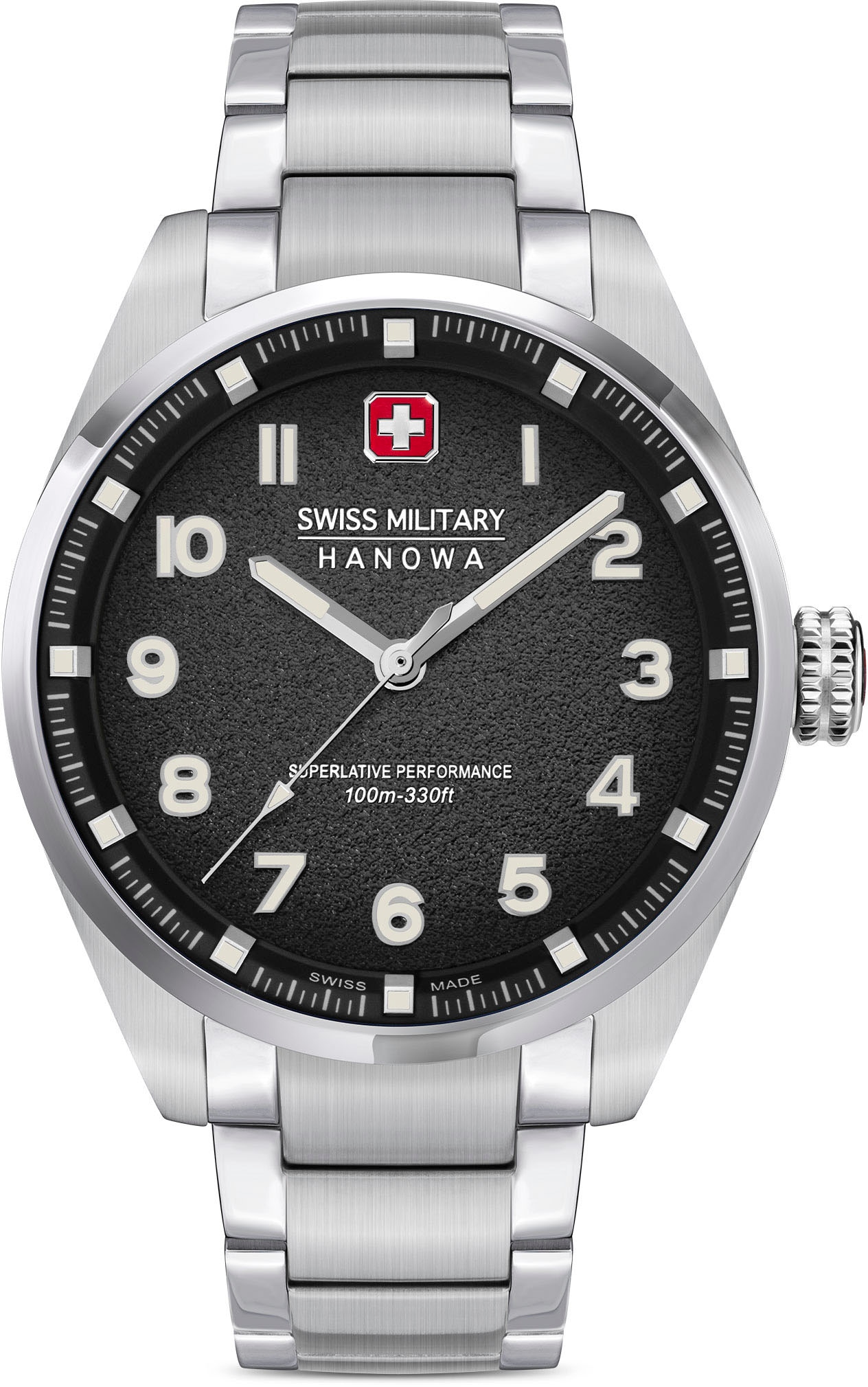 Swiss Military Hanowa Quarzuhr »GREYHOUND, SMWGG0001503«, Armbanduhr, Herrenuhr, Saphirglas, Swiss Made
