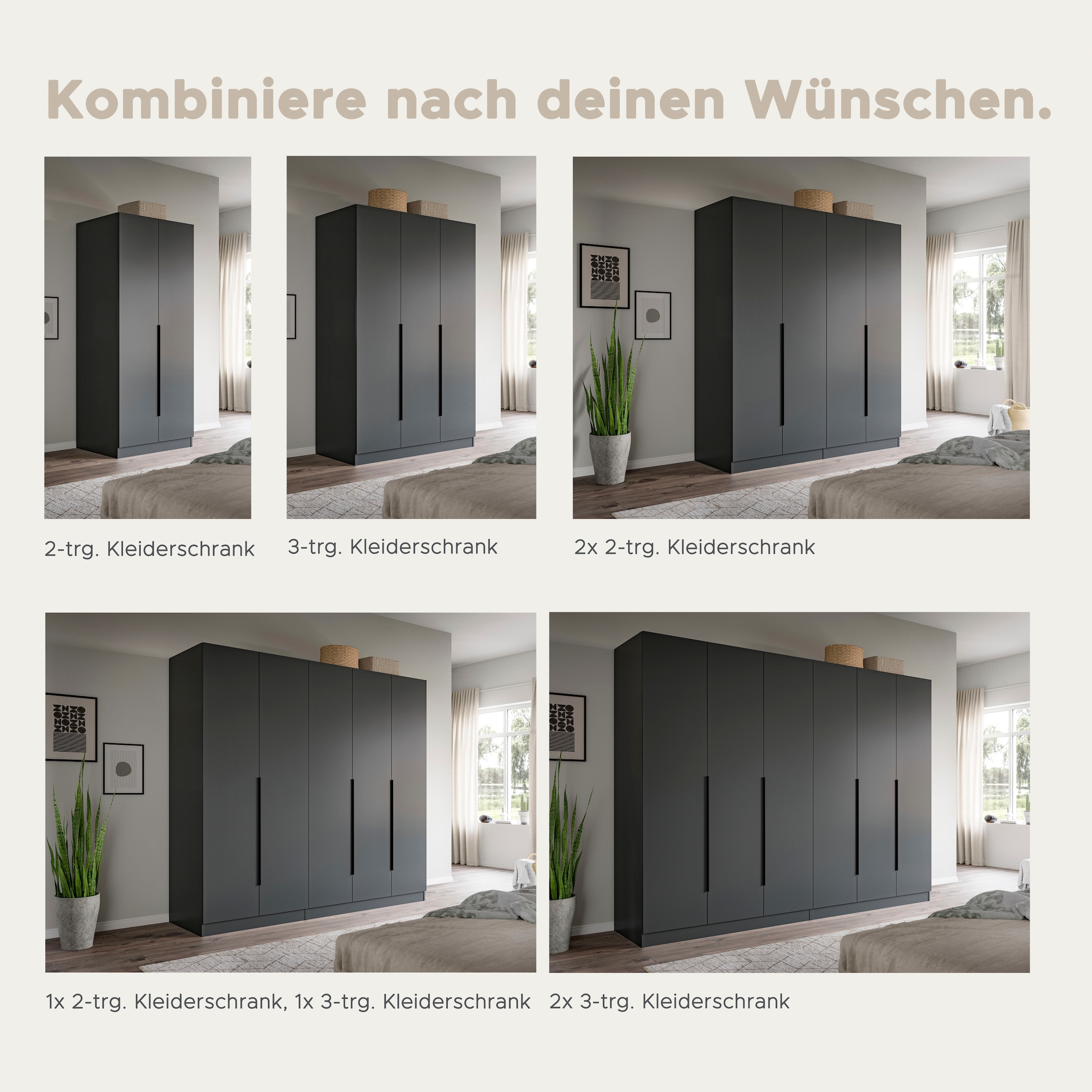 Home affaire Kleiderschrank »Skarde Schlafzimmerschrank, Garderobe, Schrank, Bestseller« Otto Bestseller Garderobe Schlafzimmerschrank, 1 tlg. Breite: 80 cm, anthrazit, Kleiderstange