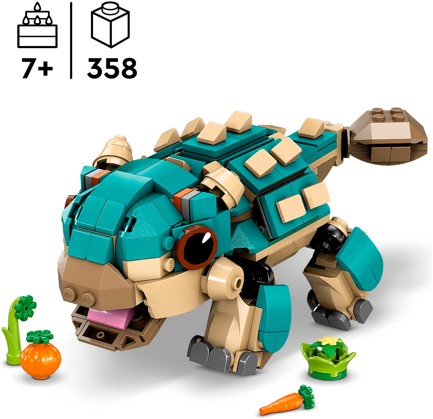 LEGO® Konstruktionsspielsteine »Baby Bumpy: Ankylosaurus (76962), LEGO Jurassic World«, (358 St.), Made in Europe