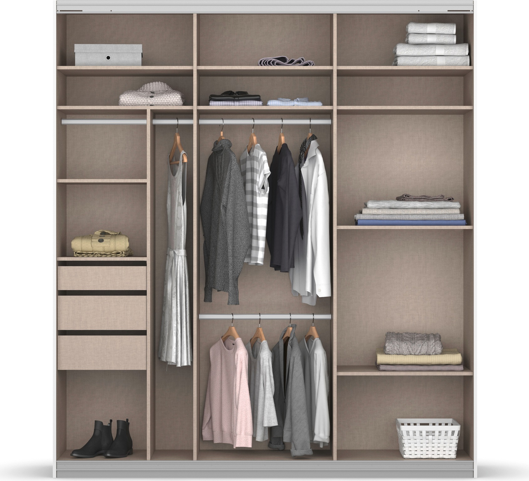 rauch Schwebetürenschrank »Oteli«, mit Mittelspiegel und Passepartout optional mit Beleuchtung