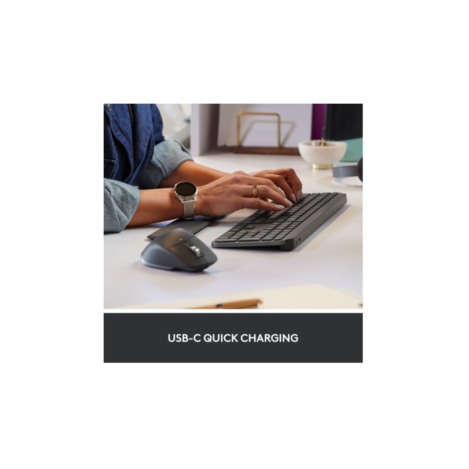 Logitech Tastatur »MX Keys Combo for Bussiness« (Fn-Tasten | Handgelenkauflage | Lautstärkeregler | Multimedia-Tasten | USB-Anschluss | Ziffernblock)