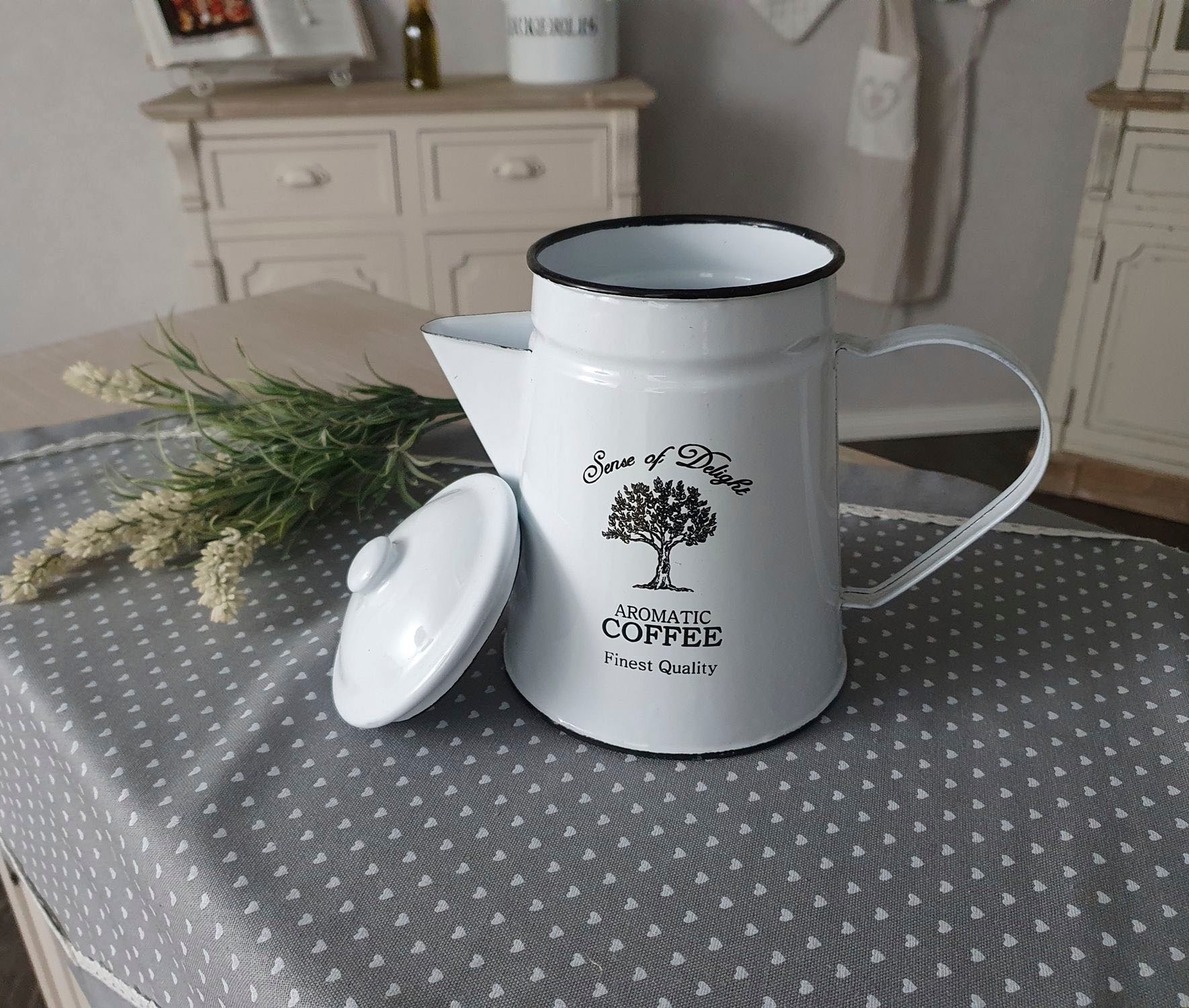 Ambiente Haus Kanne »Kaffeekanne aus Emaille in Antikweiß« 1 Stk. tlg.