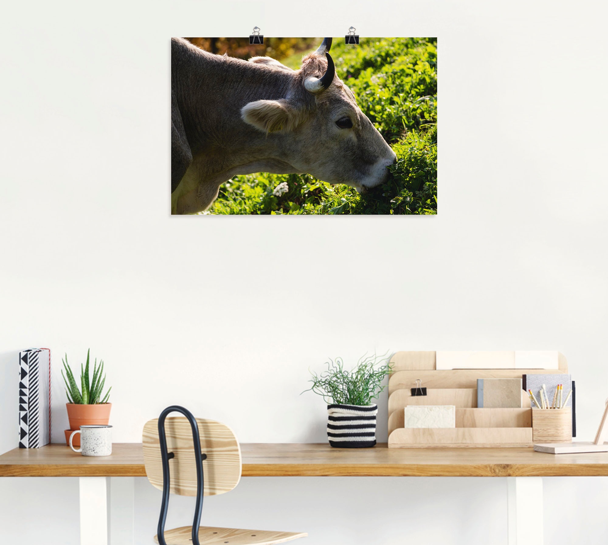 Artland Wandbild »Eine glückliche (1 Kuh«, Leinwandbild, als Wandaufkleber Größen oder Raten Kuhbilder, in Südtiroler bestellen auf Poster St.), versch. Alubild