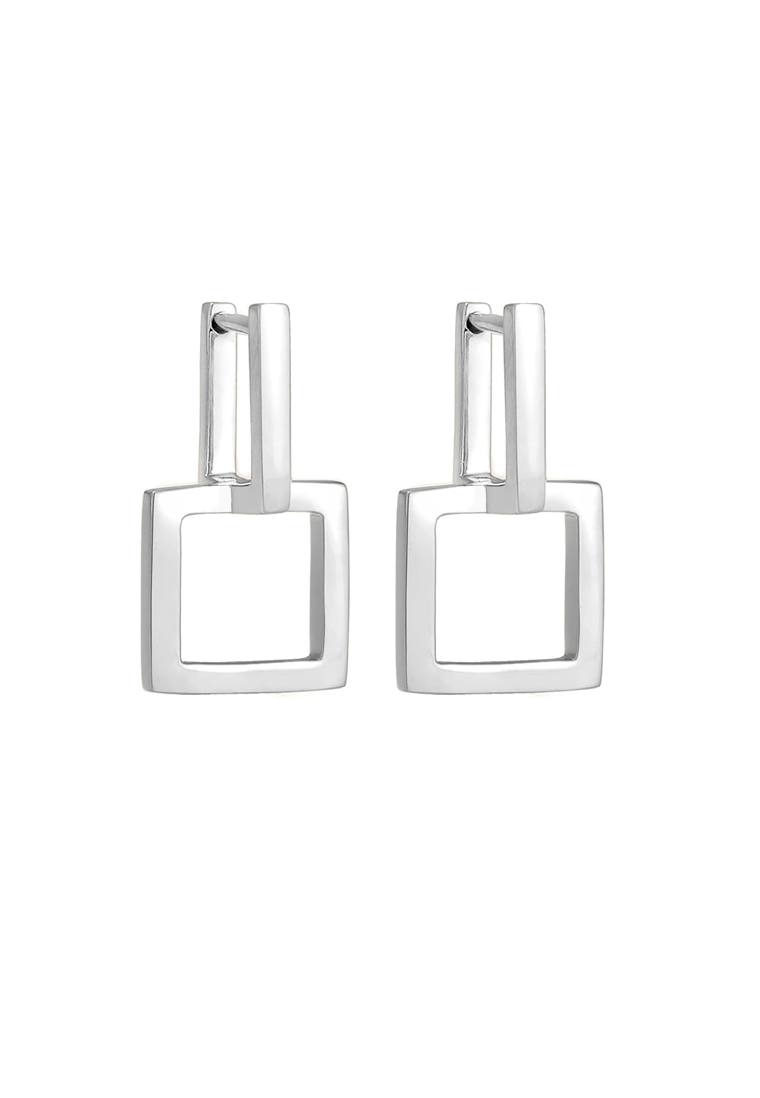 Elli Paar Ohrstecker »Ohrringe Creolen Eckig Quadrat 925 Silber«