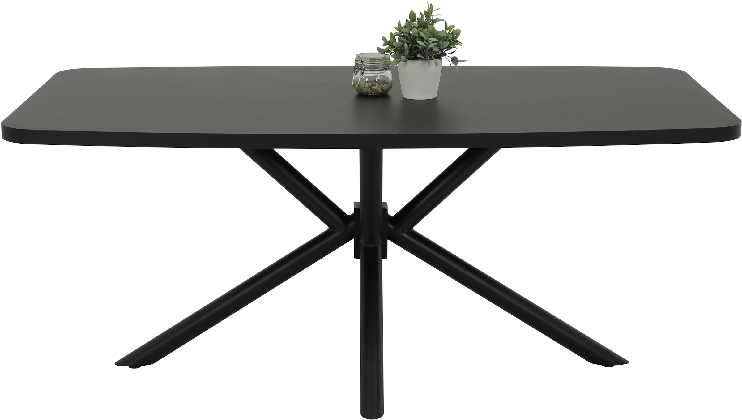 HELA Esstisch "JANA" 1 Stk. tlg. ABS-Kante, Melamin, bootsförmig, aufgedoppelt, Breite 180 cm