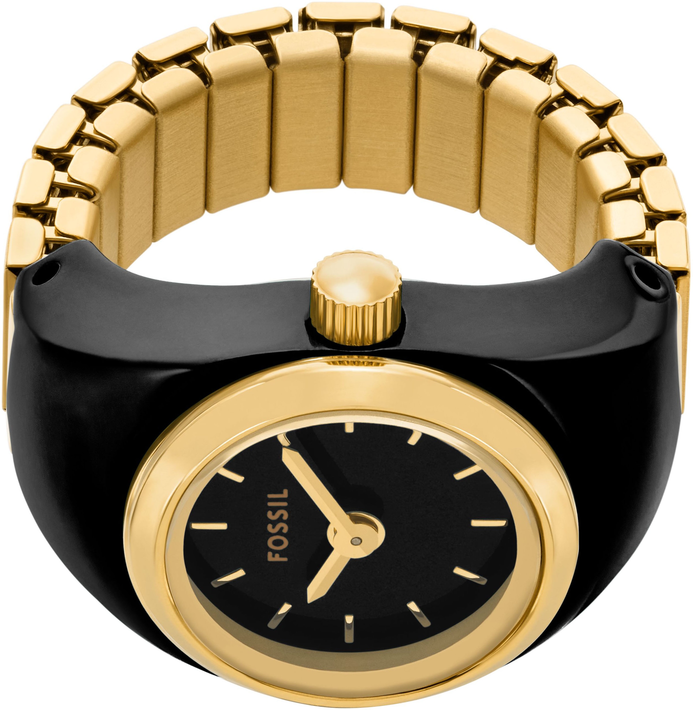 Fossil Uhrenring »WATCH RING« Quarzuhr, Damenuhr, analog, Flexband, Zugband