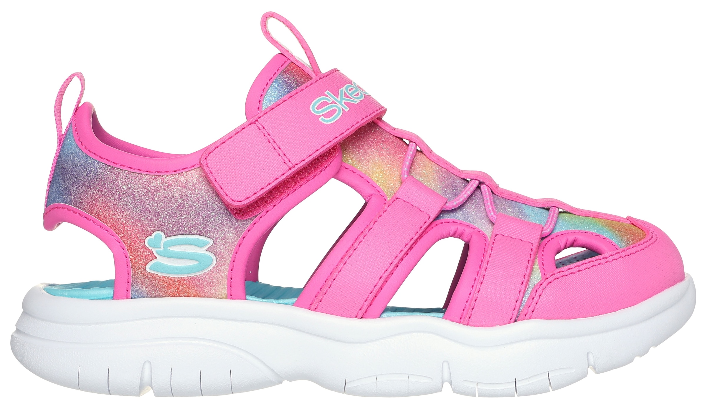 Skechers Sandale »FLEX SPLASH DAYLIGHT SHIMMER«, Klettschuh mit Glitzer, Größenschablone zum Download