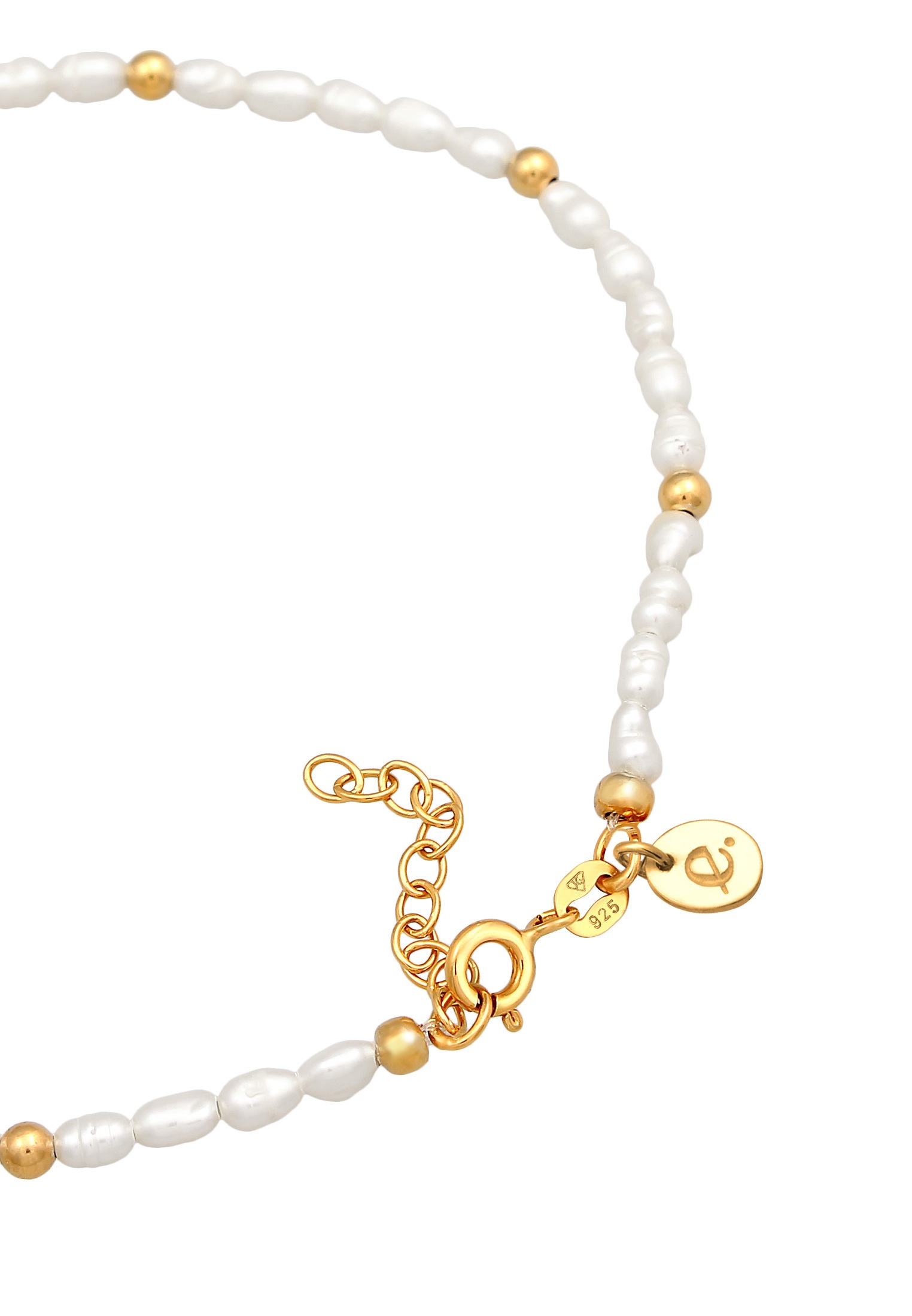 Elli Premium Fußkette »Fußschmuck Sonne Süßwasserperle Strand 925 Silber«