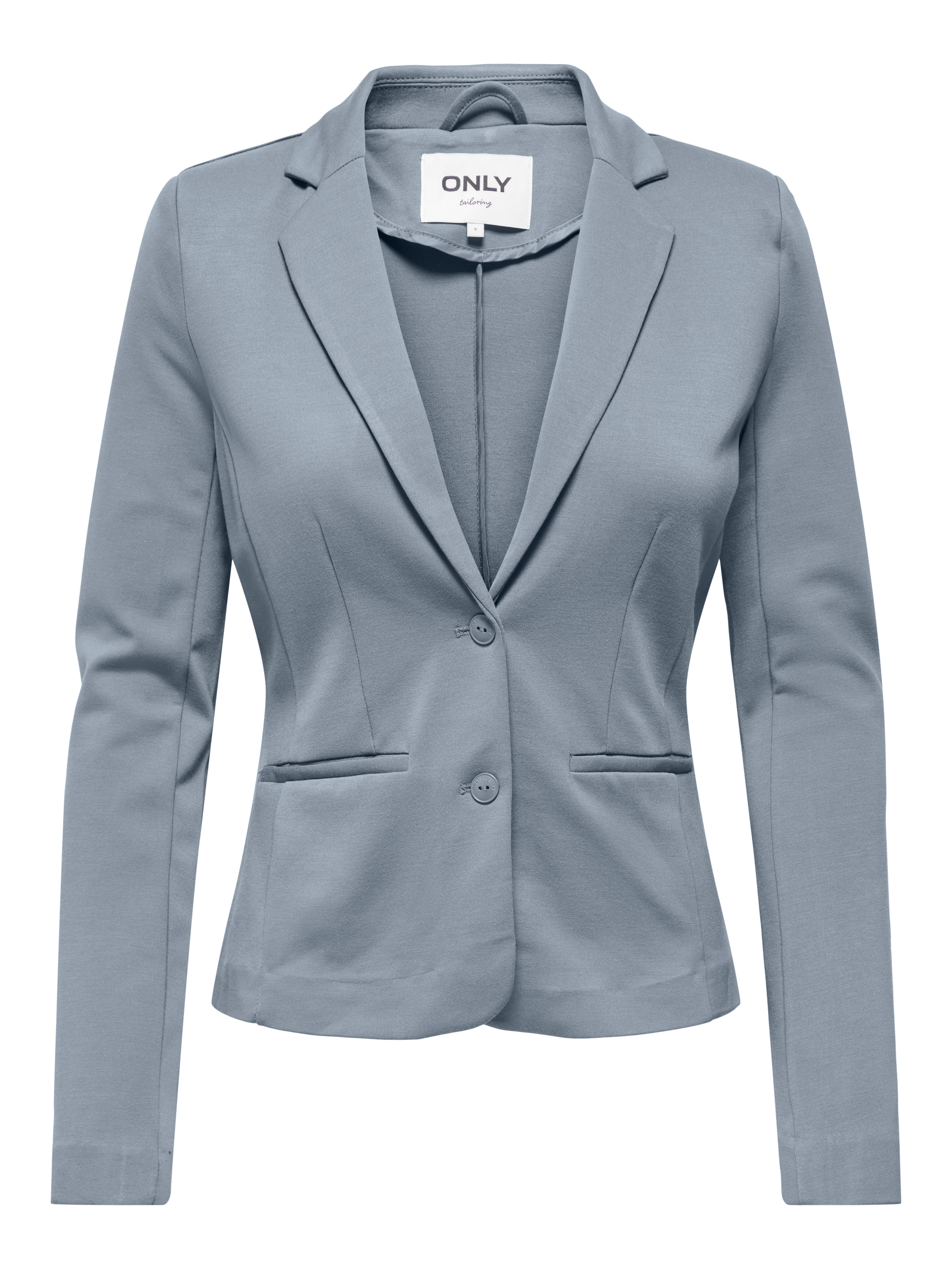 ONLY Jerseyblazer »ONLPOPTRASH – 2-Knopf Blazer mit taillierter Silhouette« regular fit, Milano Rib, Materialmix, Reverskragen, unifarben