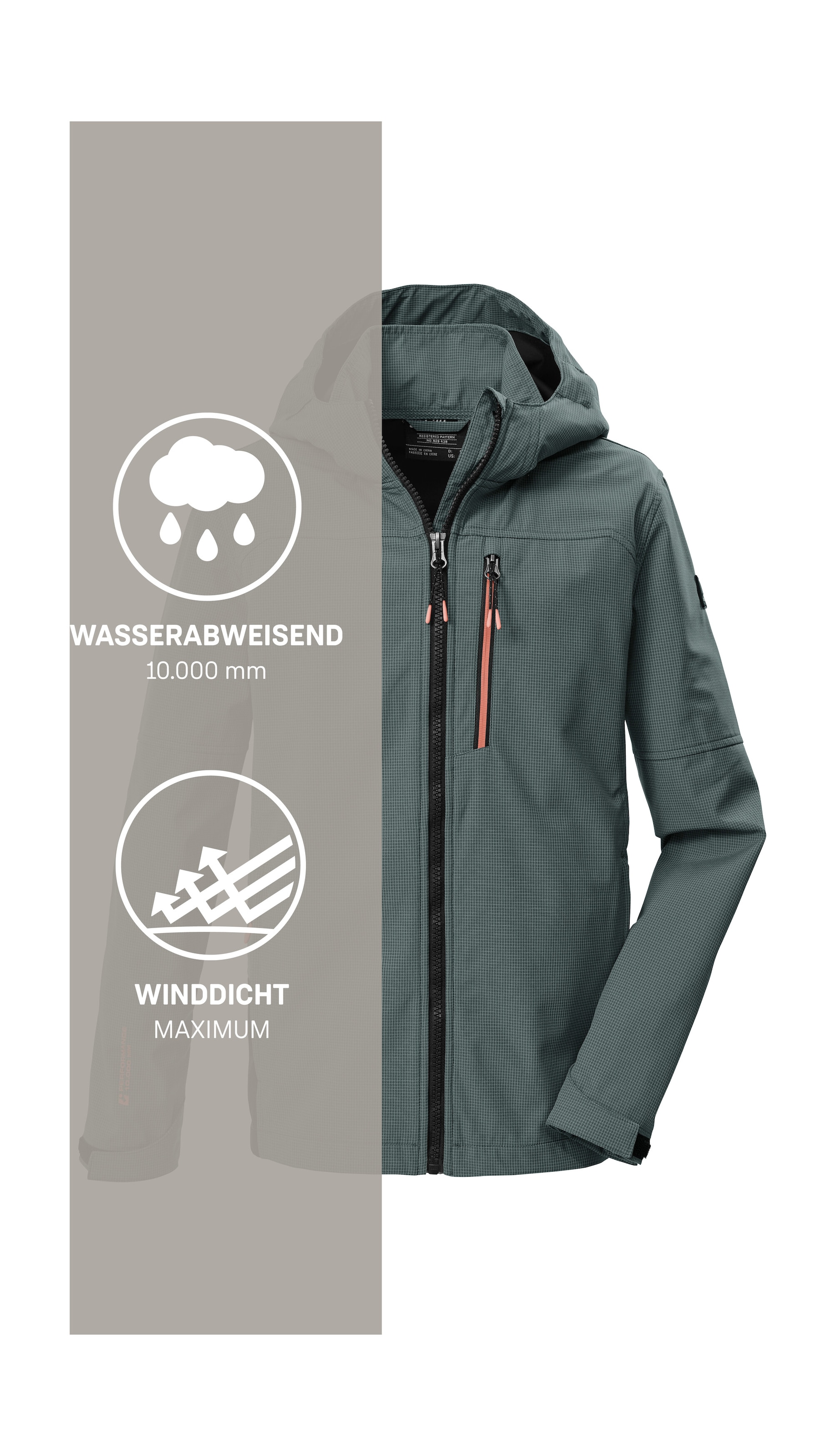 Killtec Softshelljacke »KOS 143 BYS SFTSHLL JCKT« Winddichte, wasserabweisende Softshelljacke mit Karomuster