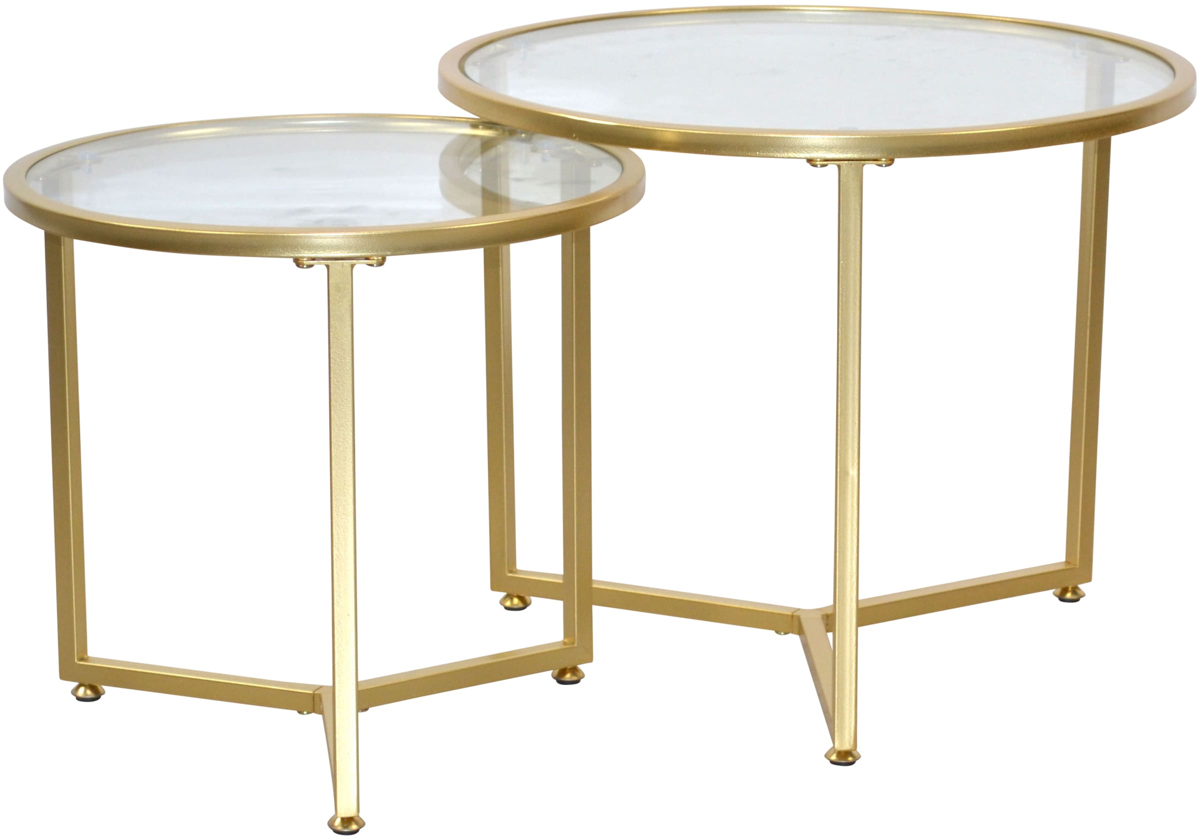 ACTONA GROUP Satztisch "Alina" Set, 2tlg. Set, 2 Stk. tlg. Sicherheits-Klarglasplatte