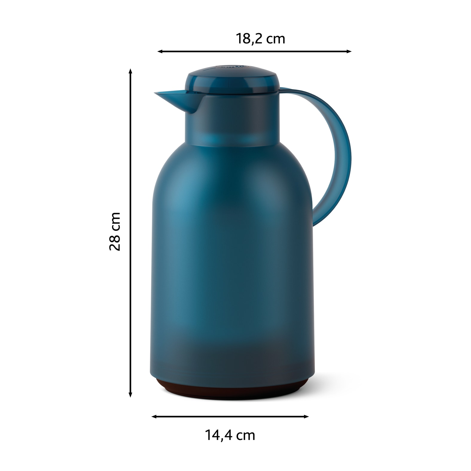 Emsa Isolierkanne »Samba«, 1,5 l, XXL-Modell, zeitloses Design, einfacher Knopfdruck, 24h kalt, 12h warm