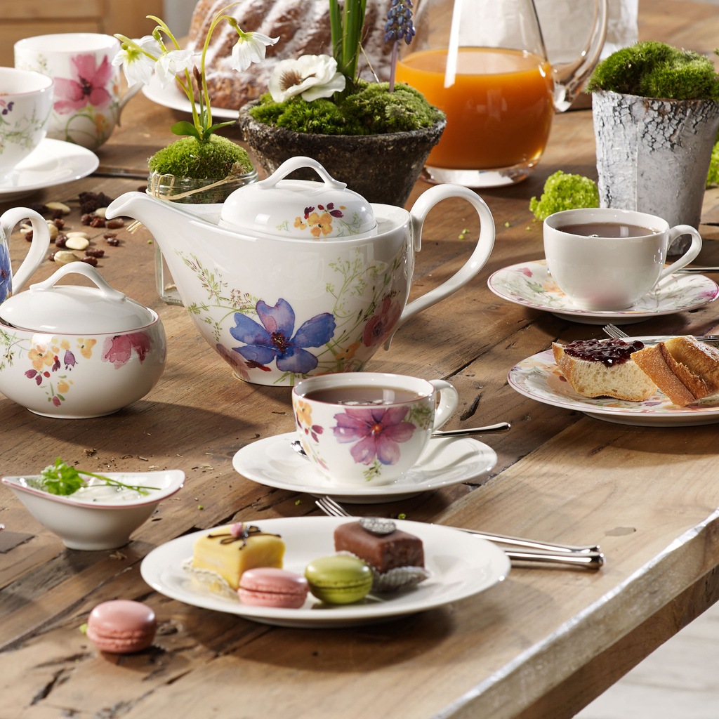 Villeroy & Boch Untertasse »Frühstücksuntertasse Mariefleur Gris Basic ø 19 cm bunt«