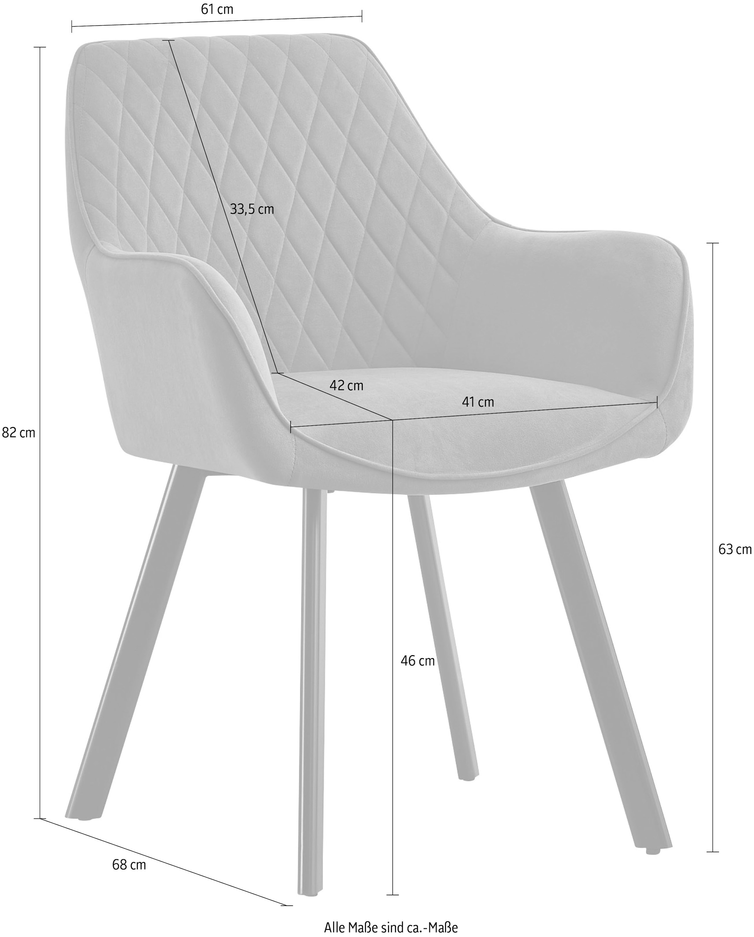 SalesFever Armlehnstuhl, (Set), 2 St., Samtoptik, mit Rautensteppung auf  Raten bestellen | Stühle