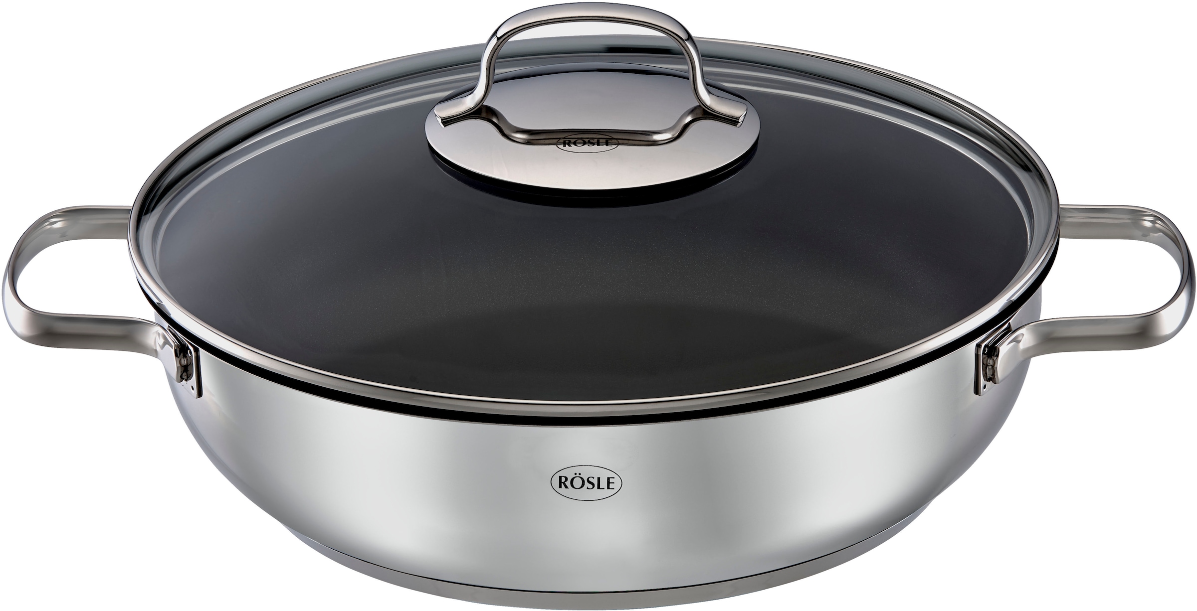 RÖSLE Servierpfanne "ELEGANCE ProCera" Edelstahl 18/10 1 Stk. tlg. natürliche Quarzversiegelung ohne PTFE/PFAS, Induktion