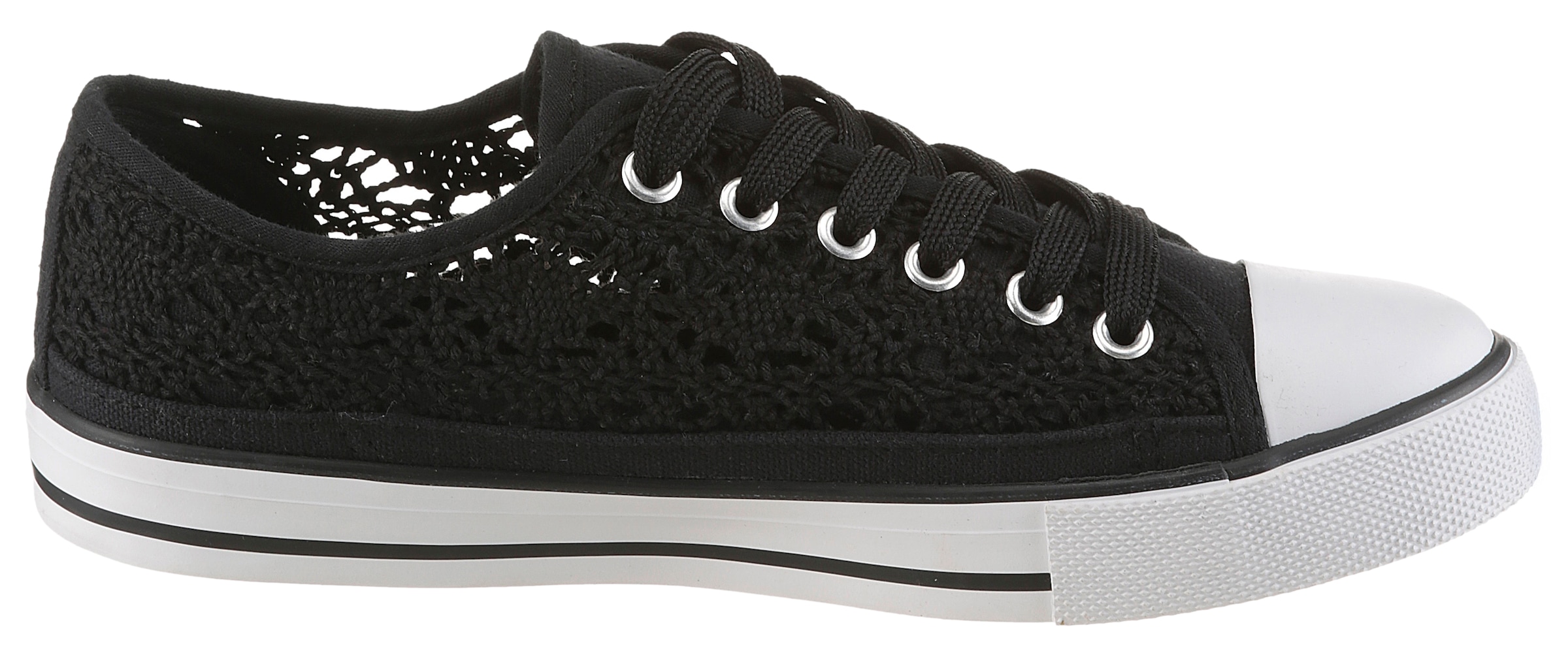 Aniston SHOES Sneaker  Schnürschuh, Freizeitschuh in Häkeloptik - NEUE KOLLEKTION