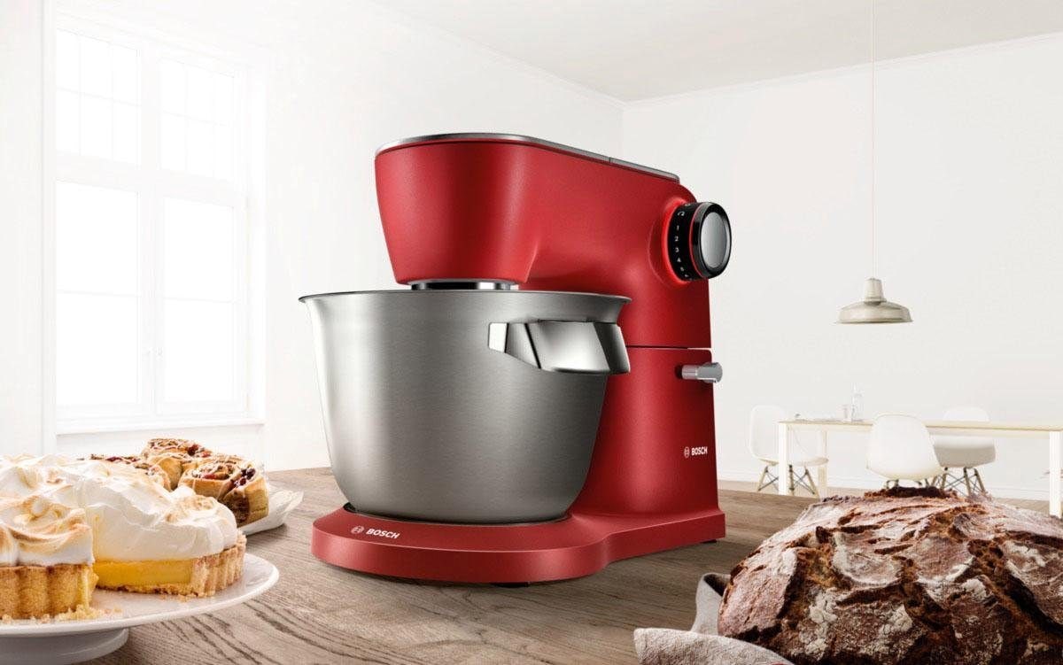 BOSCH Küchenmaschine »Serie 8 MUM9A66R00, Knethaken/Rühr-/Silikonbesen spülm.fest, rot«, Gratis Mixaufsatz Lifestyle Set VeggieLove Plus Wert: UVP € 94,99