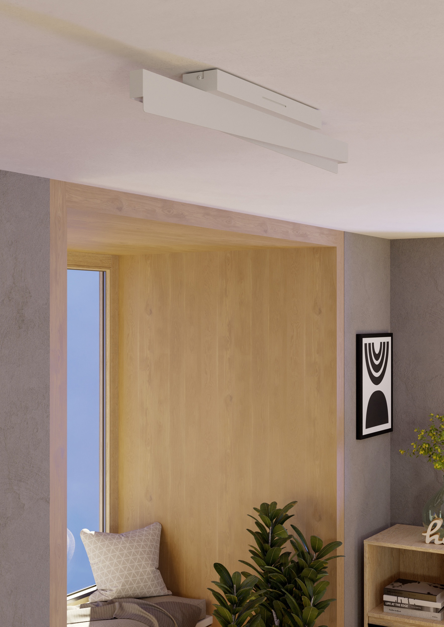 EGLO LED Deckenleuchte »BOLOGNANO-Z Deckenlampe - Alu, Stahl - LED - 13,5W - IP20« LED-Modul 1 Stk. Kaltweiß | Neutralweiß | RGB | Warmweiß Wohzimmerlampe, Esszimmerlampe, Flur, Schlafzimmer, L76 x B7 x H10 cm