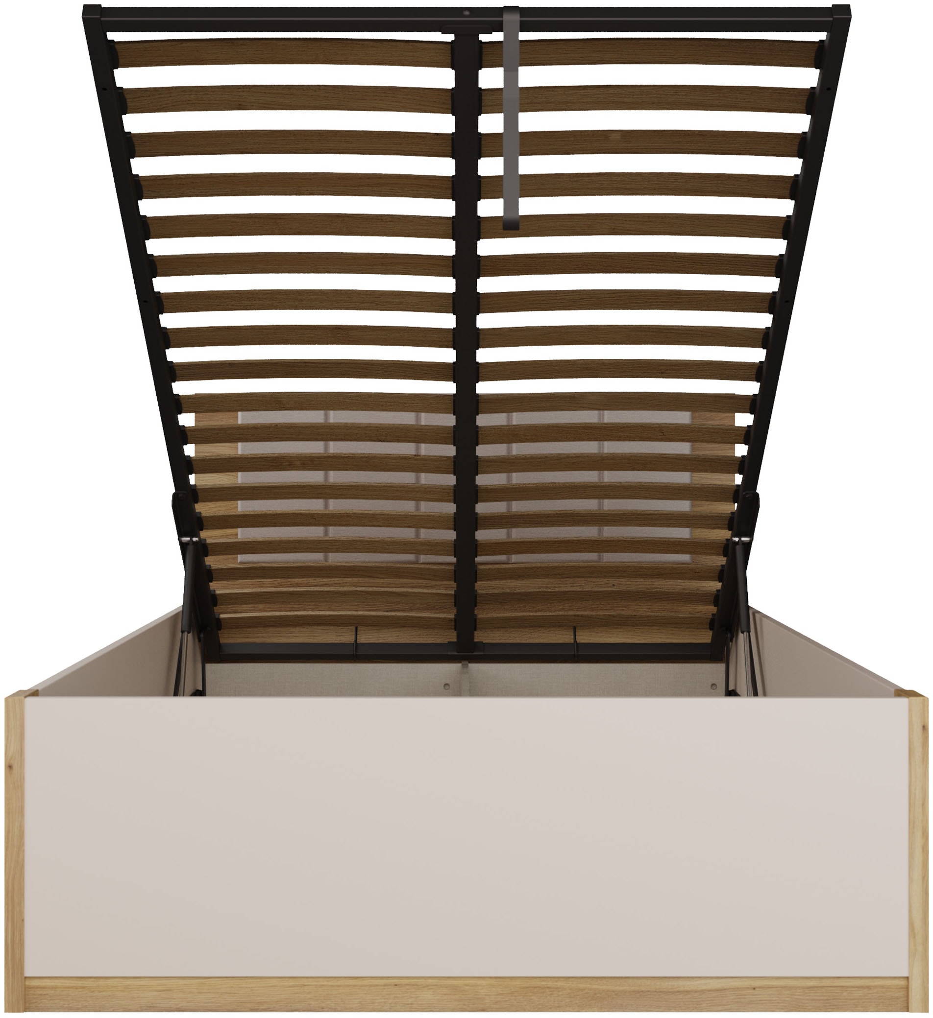 FORTE Bettgestell »Oak Squere« B/H/T :125,8/90/205,2  cm aufklappbarer Lattenrost, Stauraum