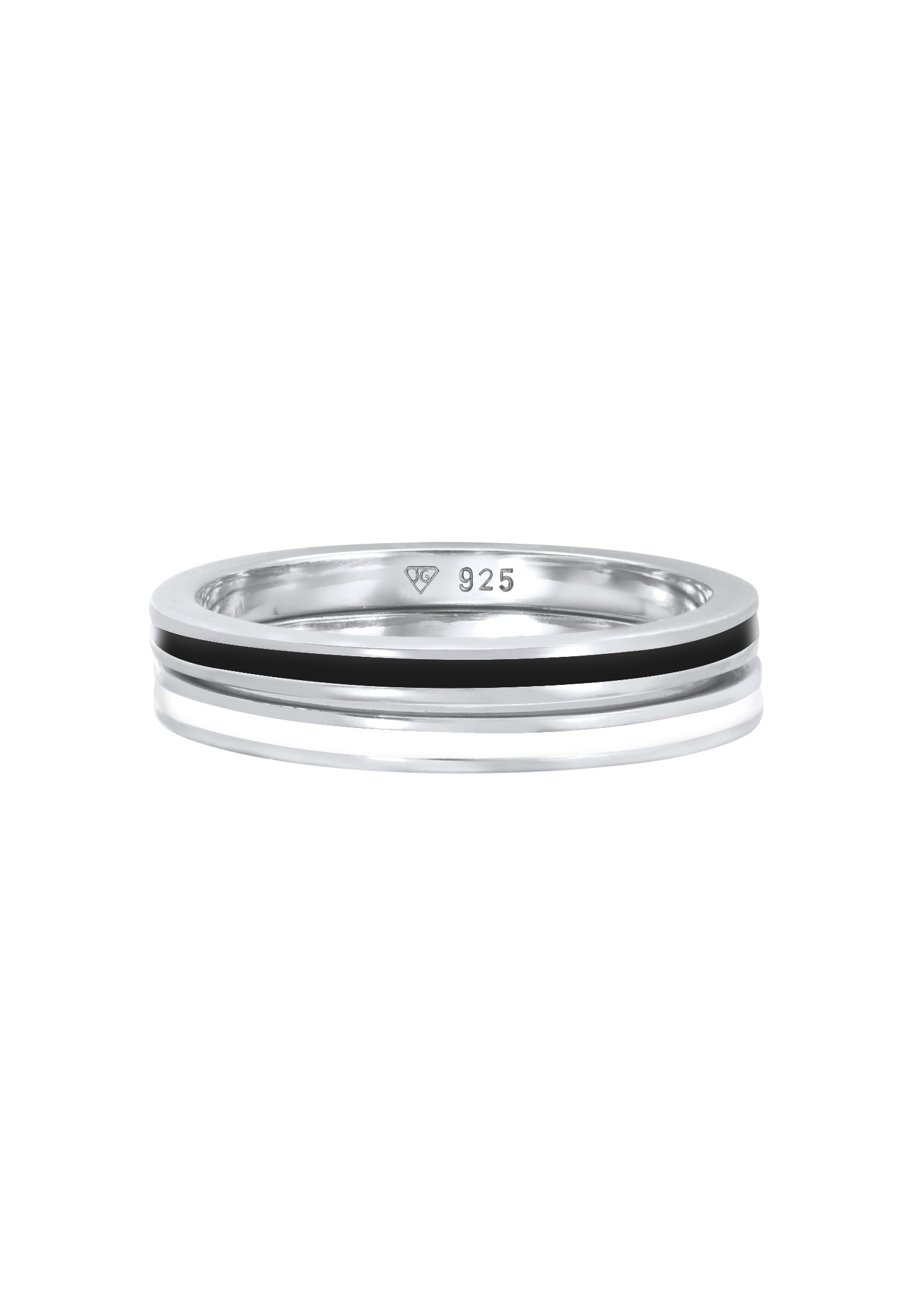 Elli Ring-Set »Ring Bandring Basic Emaille 2er Set 925 Silber«
