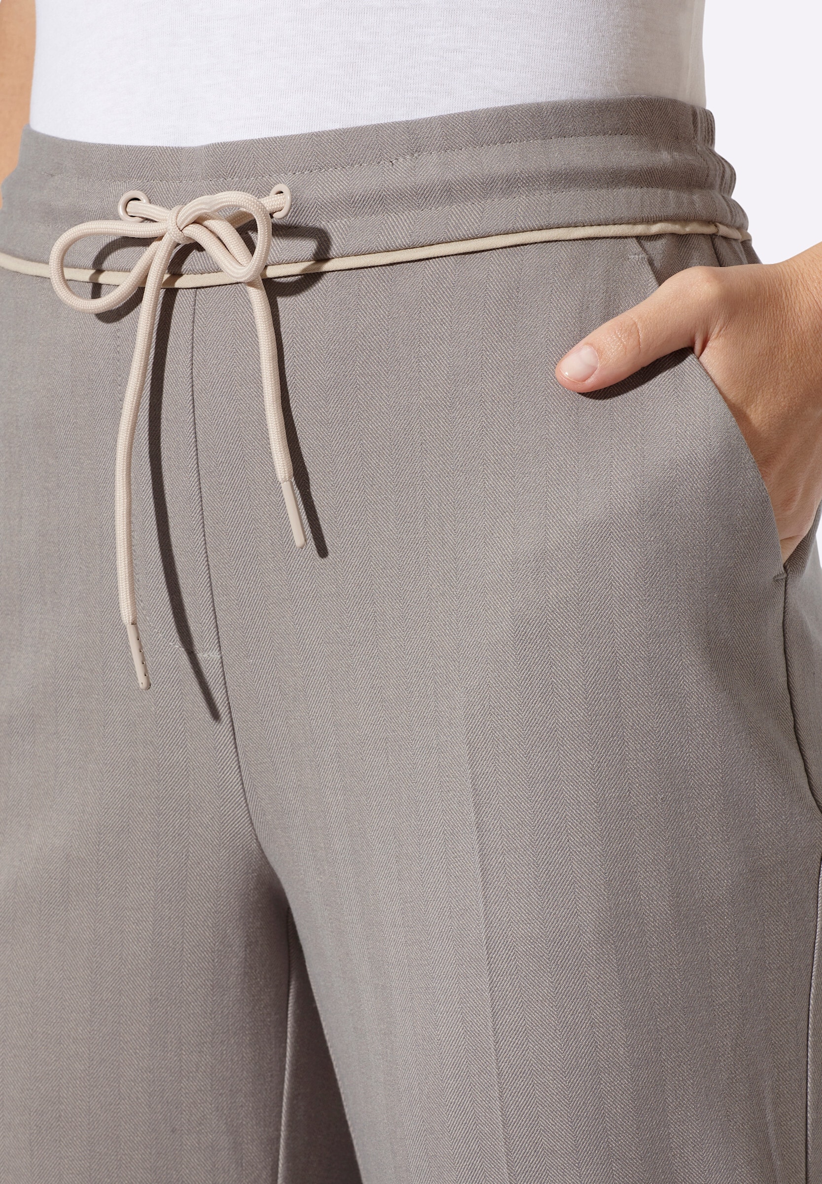 heine Bügelfaltenhose »Hose Schlupfhose mit Fischgrat-Dessin«