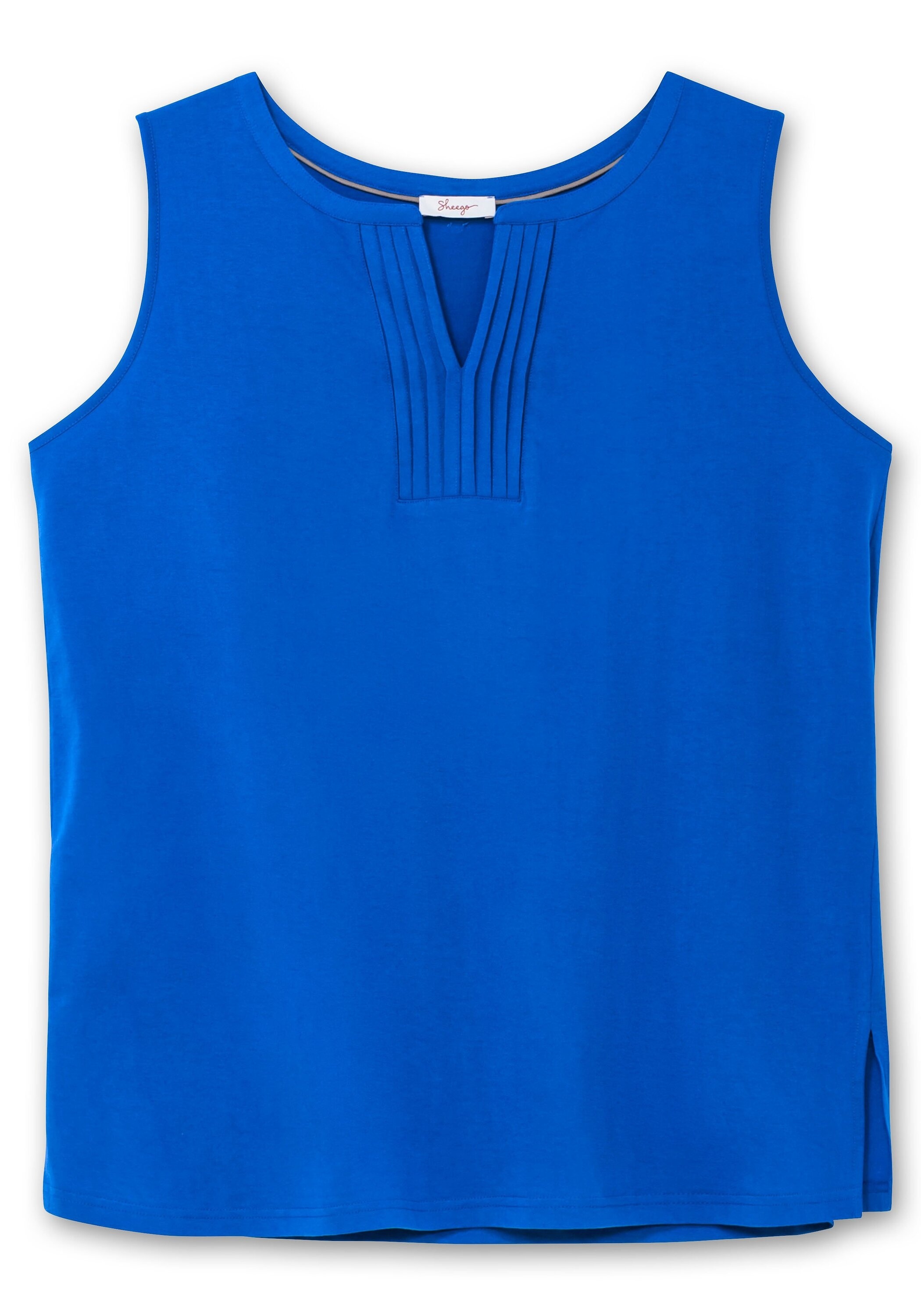 Sheego Tanktop »Tanktop aus Jersey, mit Biesen am Ausschnitt«