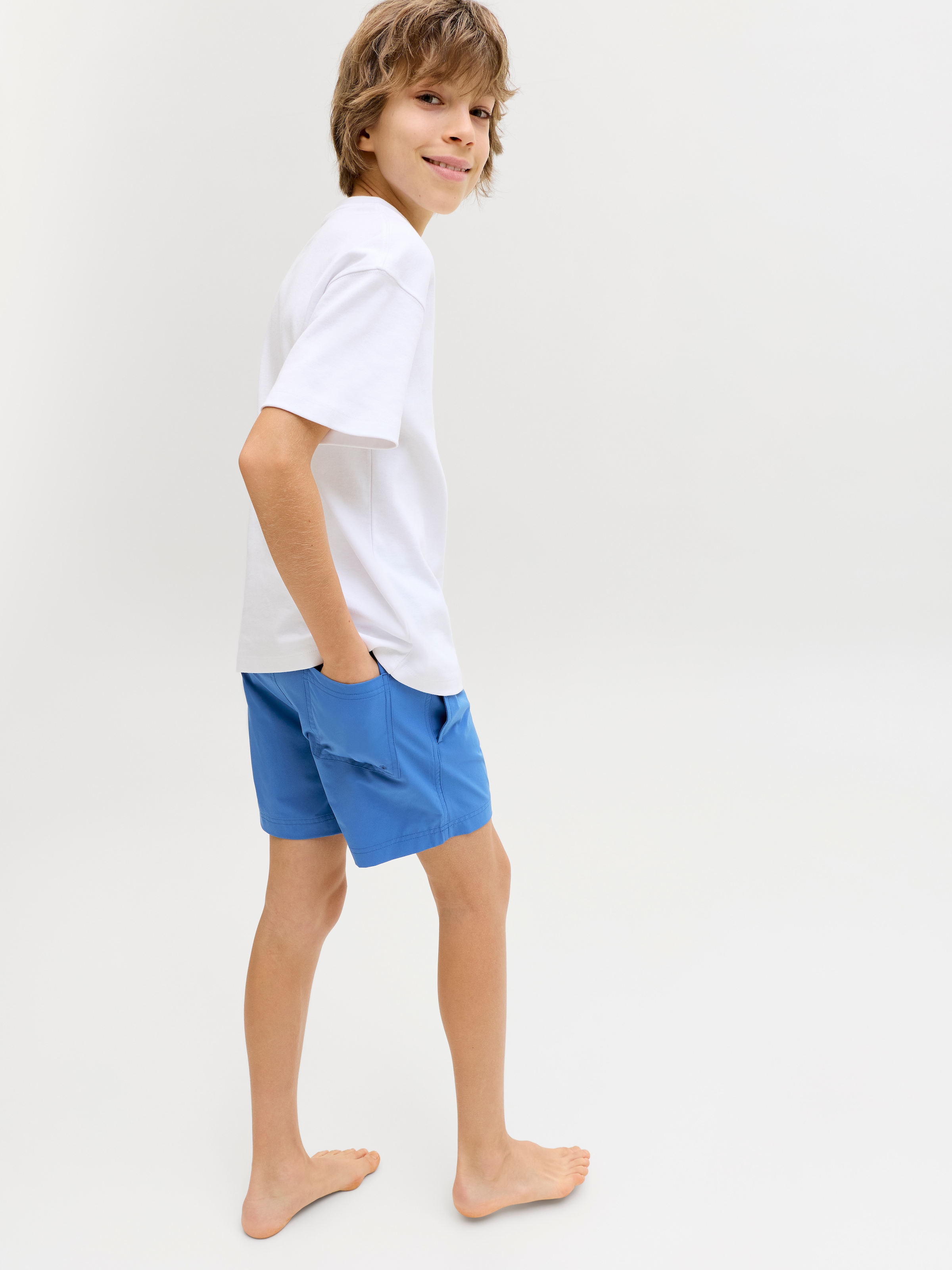 Jack & Jones Junior Badeshorts »JPSTMAUI SURF DOUBLE WB SWIMSHORT SN JNR« mit Logobund und Kordelzug