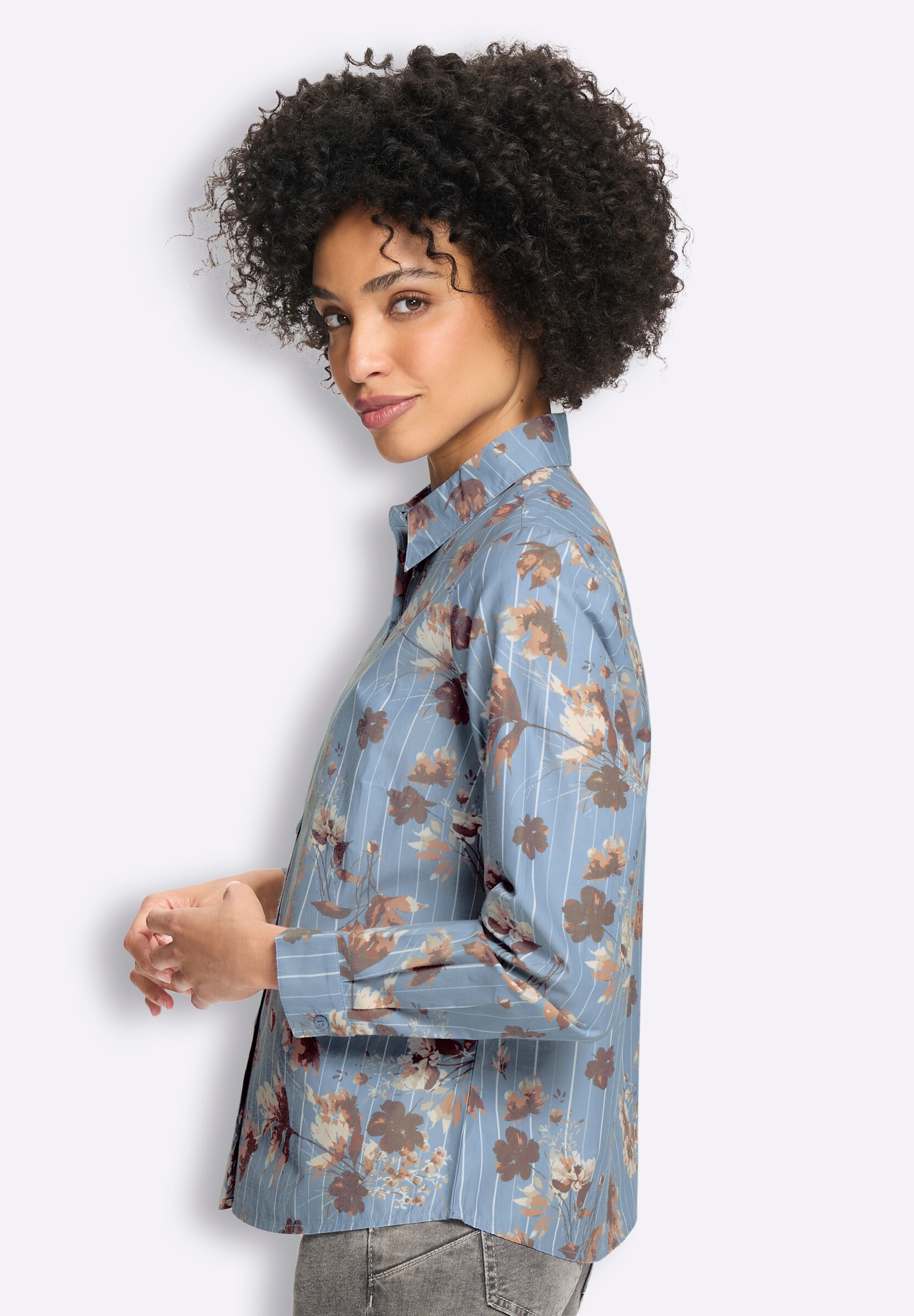 heine Hemdbluse »Bluse Druckbluse mit Blumenmuster«