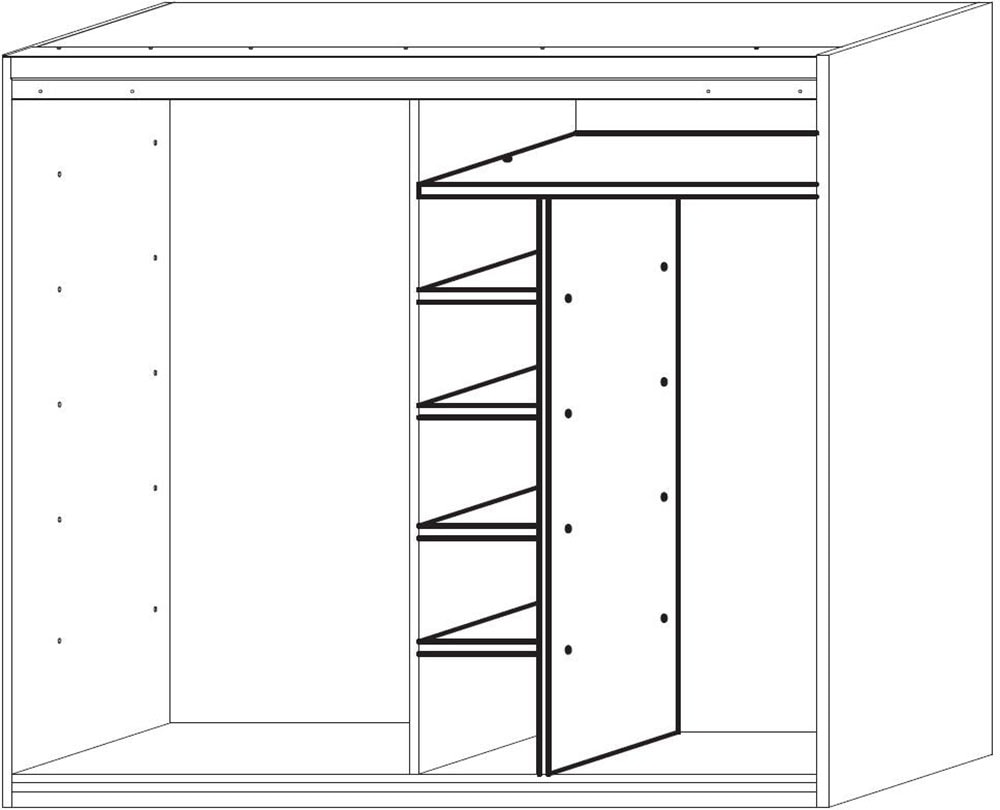 Home affaire Inneneinteilung »Malmo Weiß, Zubehör Schwebetürenschrank, Breite 45 cm, Höhe 193 cm,« mit 4 Einlegeböden B=43cm u. 1 Kleiderstange B=90cm