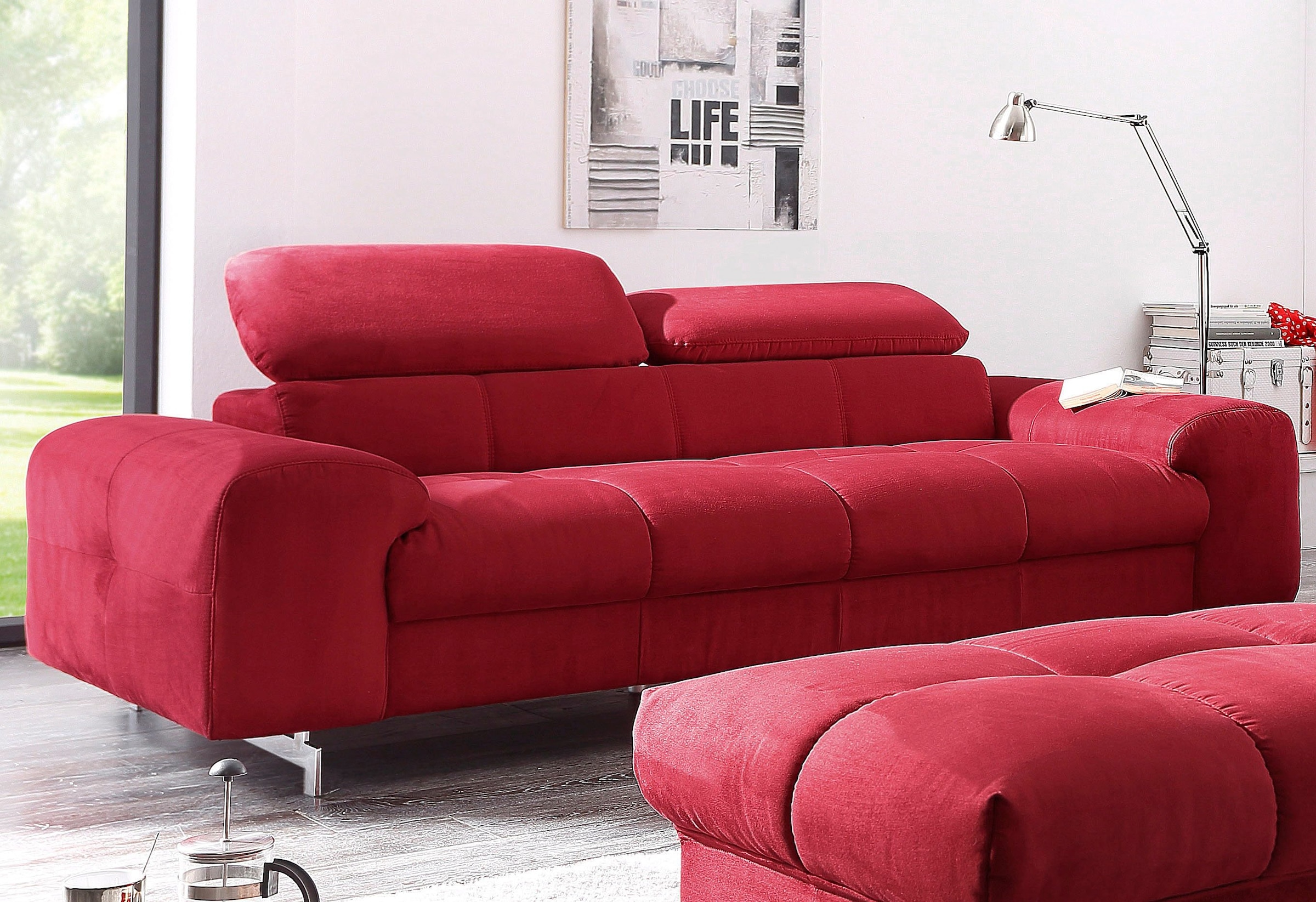 COTTA 3-Sitzer »Chef« Big-Sofa mit Kopfteilverstellung, edle Metallkufen