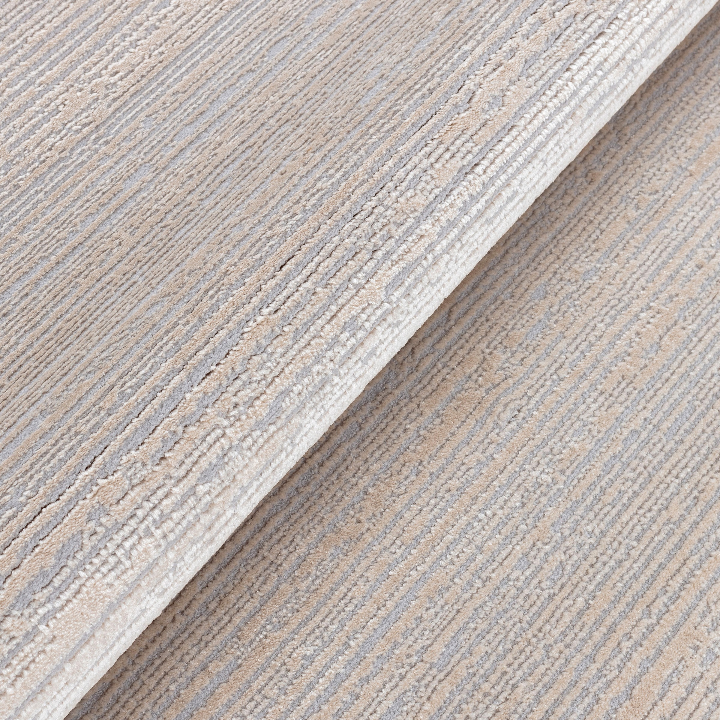 Sehrazat Teppich »LIMA« rund 10 mm Höhe Kurzflor, Linienstruktur, leichter Glanz, Wohnzimmer