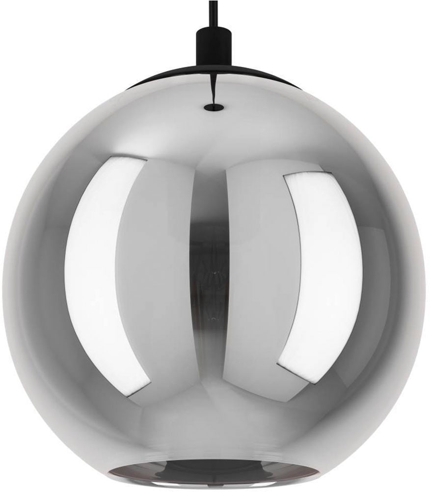 EGLO Pendelleuchte »ARISCANI«, 3 flammig, Leuchtmittel E27 | ohne Leuchtmittel, Lampe für Esstisch, Hängeleuchte, Rauchglas schwarz transparent, E27