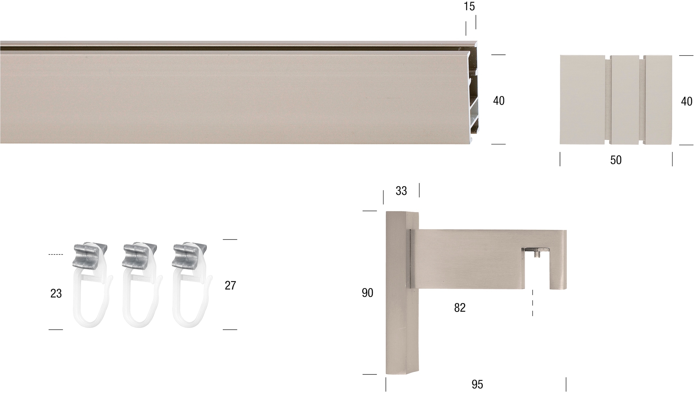 GARESA Gardinenstange »FLAT«, 1 läufig-läufig, Wunschmaßlänge, Rechteckprofil, Wandmontage, perfekter Lauf, modern, verlängerbar