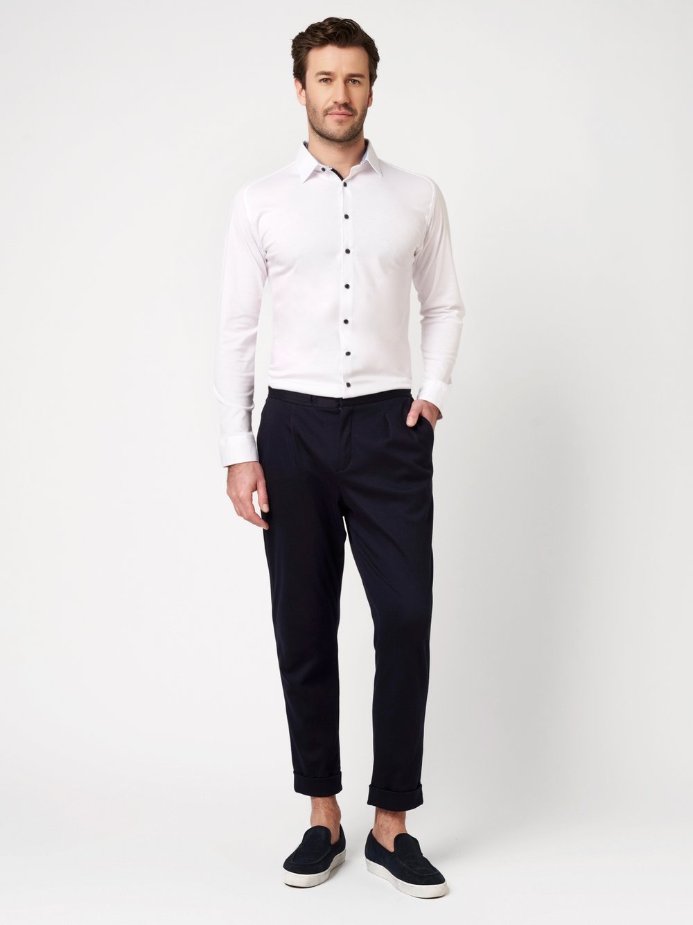 DESOTO Langarmhemd »Jerseyhemd Casual Kent«