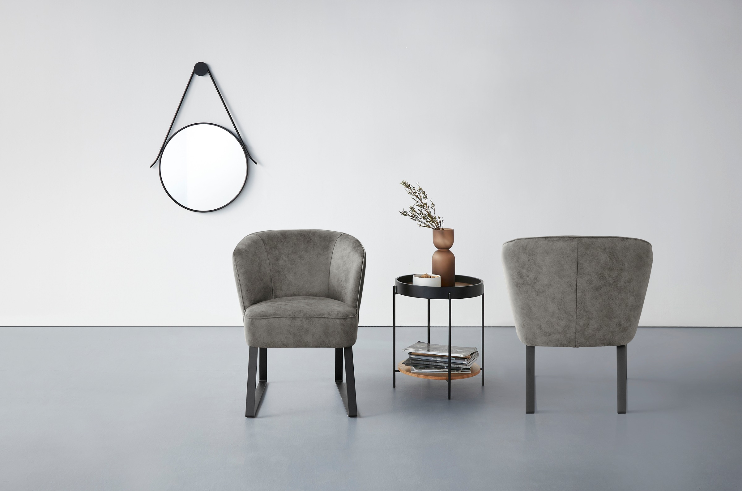 exxpo - sofa fashion Sessel »Americano, Loungesessel«, mit Keder und Metallfüßen, Bezug in verschiedenen Qualitäten, 1 Stck.