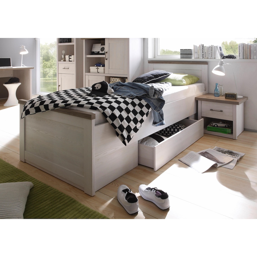 Begabino Jugendbett »Luca, Stauraumbett, Landhaus Design, 90x200cm TOPSELLER«