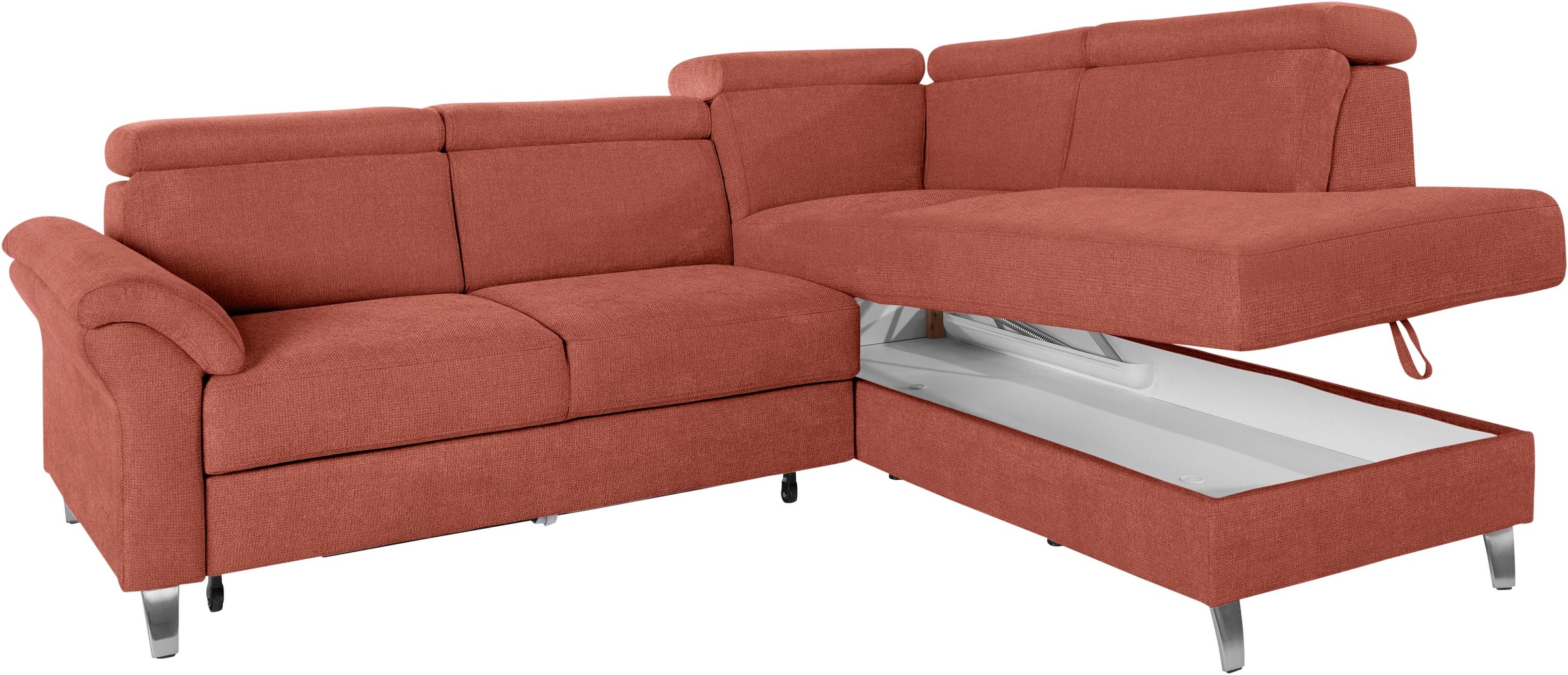 sit&more Ecksofa, inklusive Kopfteilverstellung, wahlweise mit Bettfunktion und Bettkasten