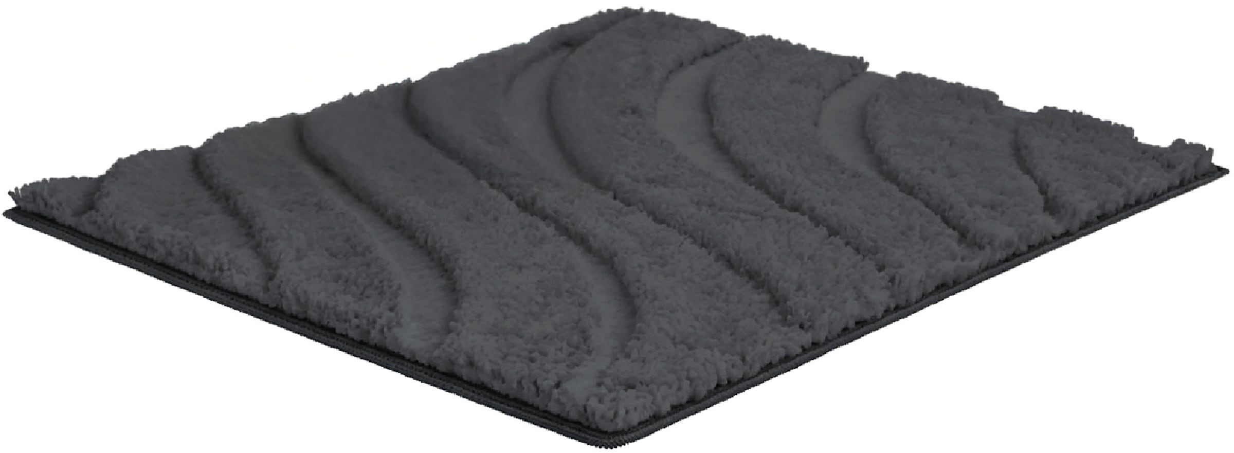 OTTO home Badematte »Levii, Badvorleger, Badezimmer Teppich, sehr weich«, rutschhemmend beschichtet, schnell trocknend-fußbodenheizungsgeeignet, Hoch-Tief-Effekt, weiche Haptik, Made in Europe