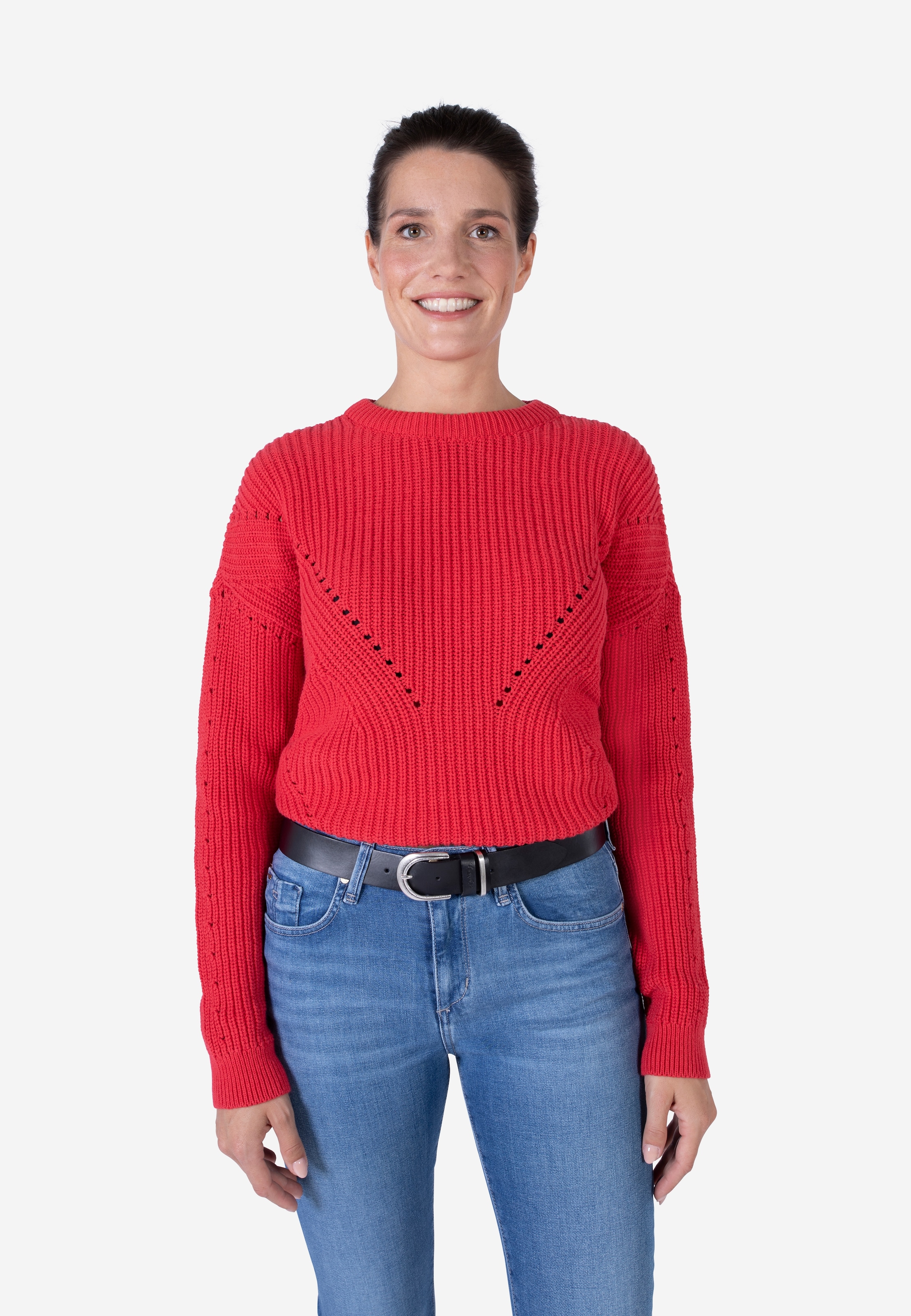 MUSTANG Ledergürtel Mit dunklen Airbrushkanten und einer ovalen Dornschließe, 3,5 cm