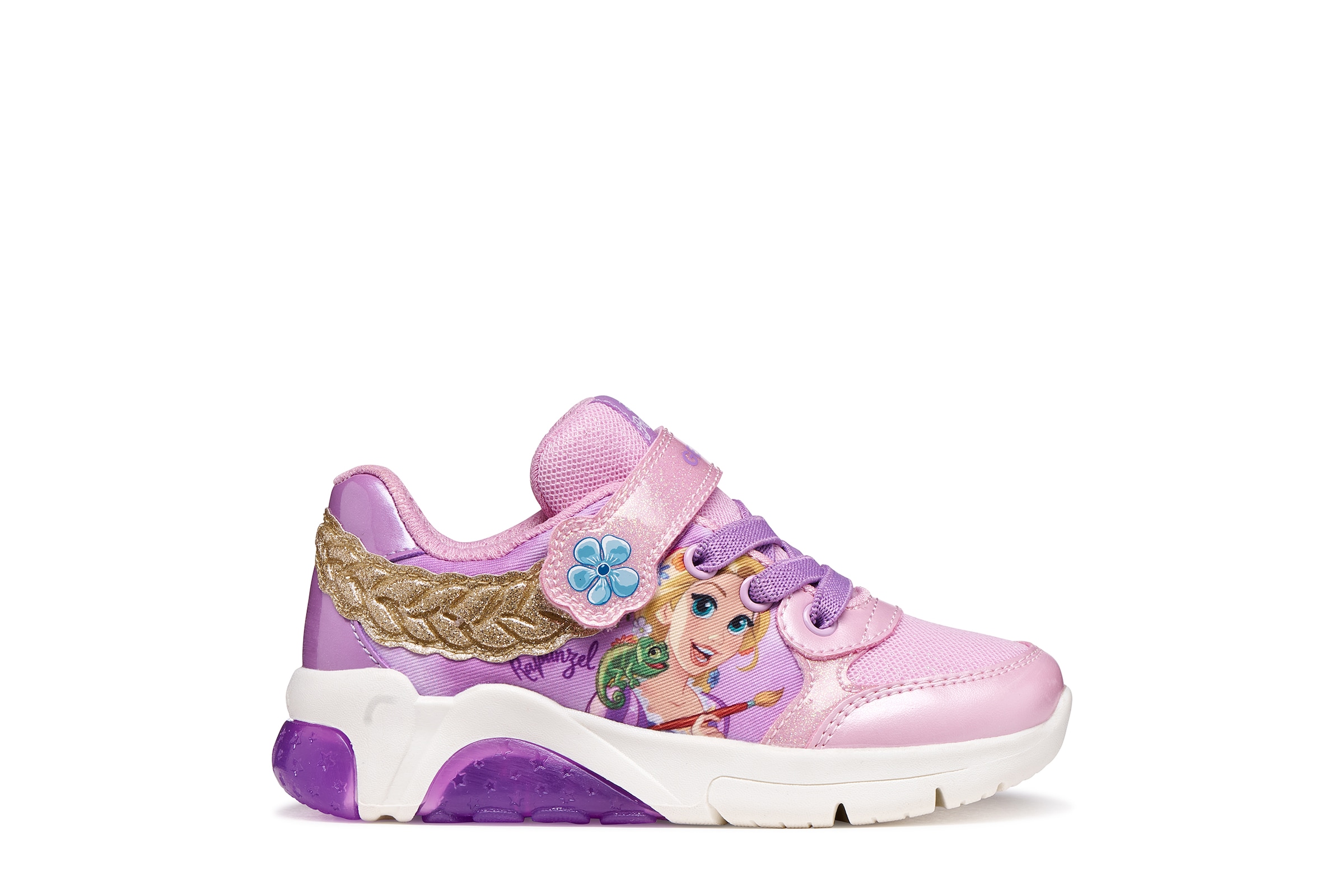 Geox Sneaker »J FADINLIGHT GIRL DISNEY PRINCESS RAPUNZEL«  Halbschuh mit Blinkfunktion, Größenschablone zum Download